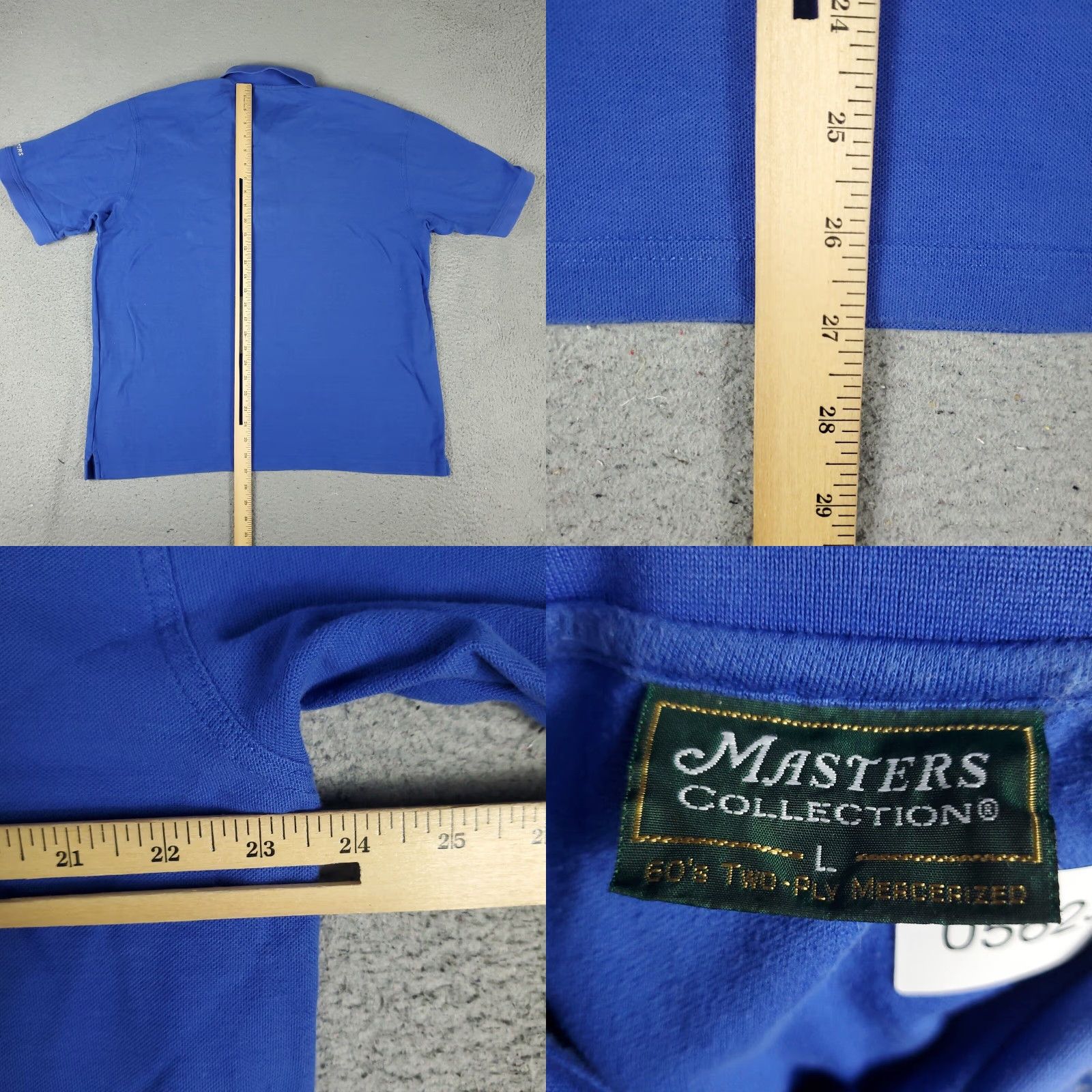 Vintage Masters Golf Polo Shirt Mens Large Blue Solid Short Sleeve Classic Activewear Size US L / EU 52-54 / 3 - 8 Thumbnail