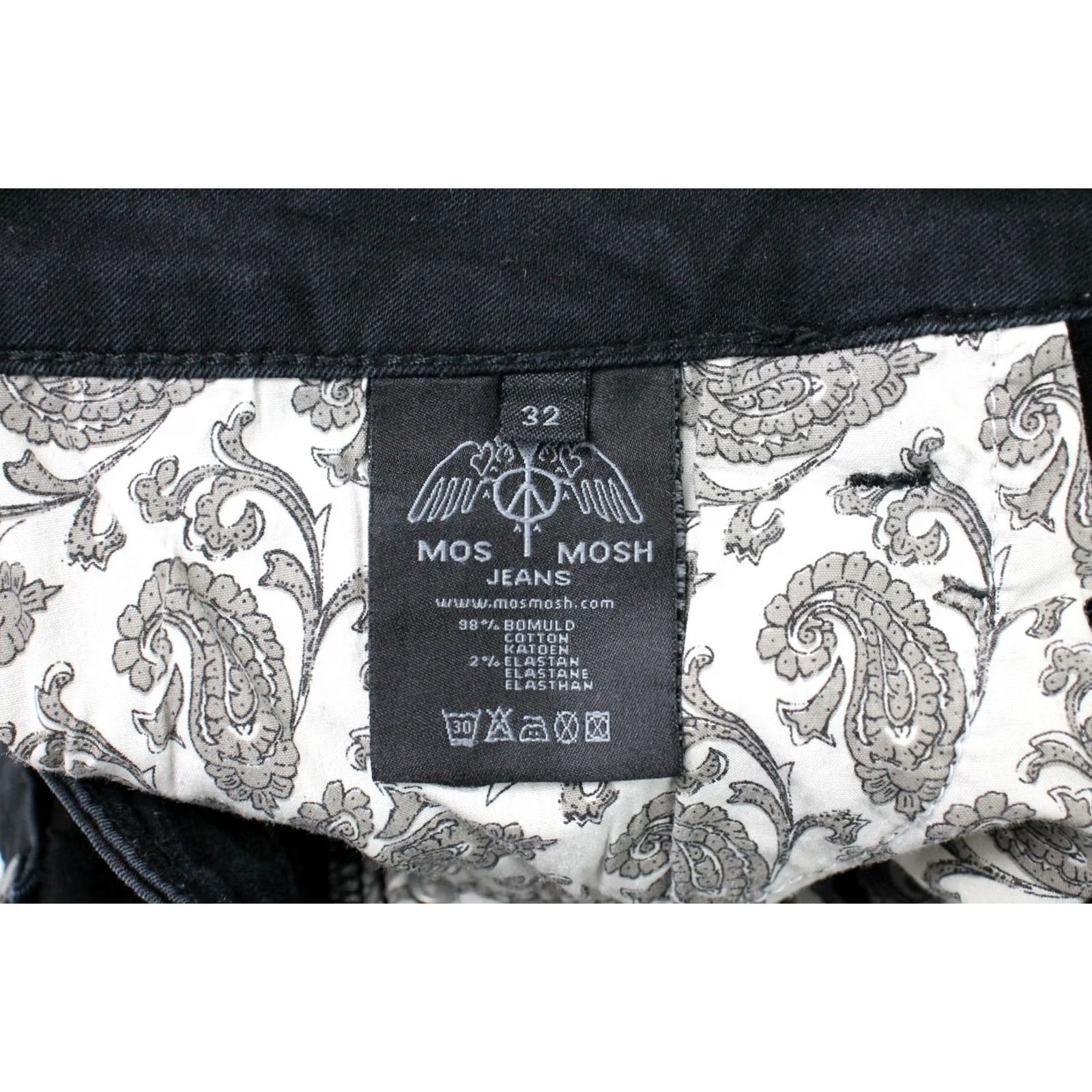 Vintage MOS MOSH Women's Jeans W32 Slim Fit Black Denim Zip Fly Size 24" / US 00 / IT 34 - 6 Thumbnail
