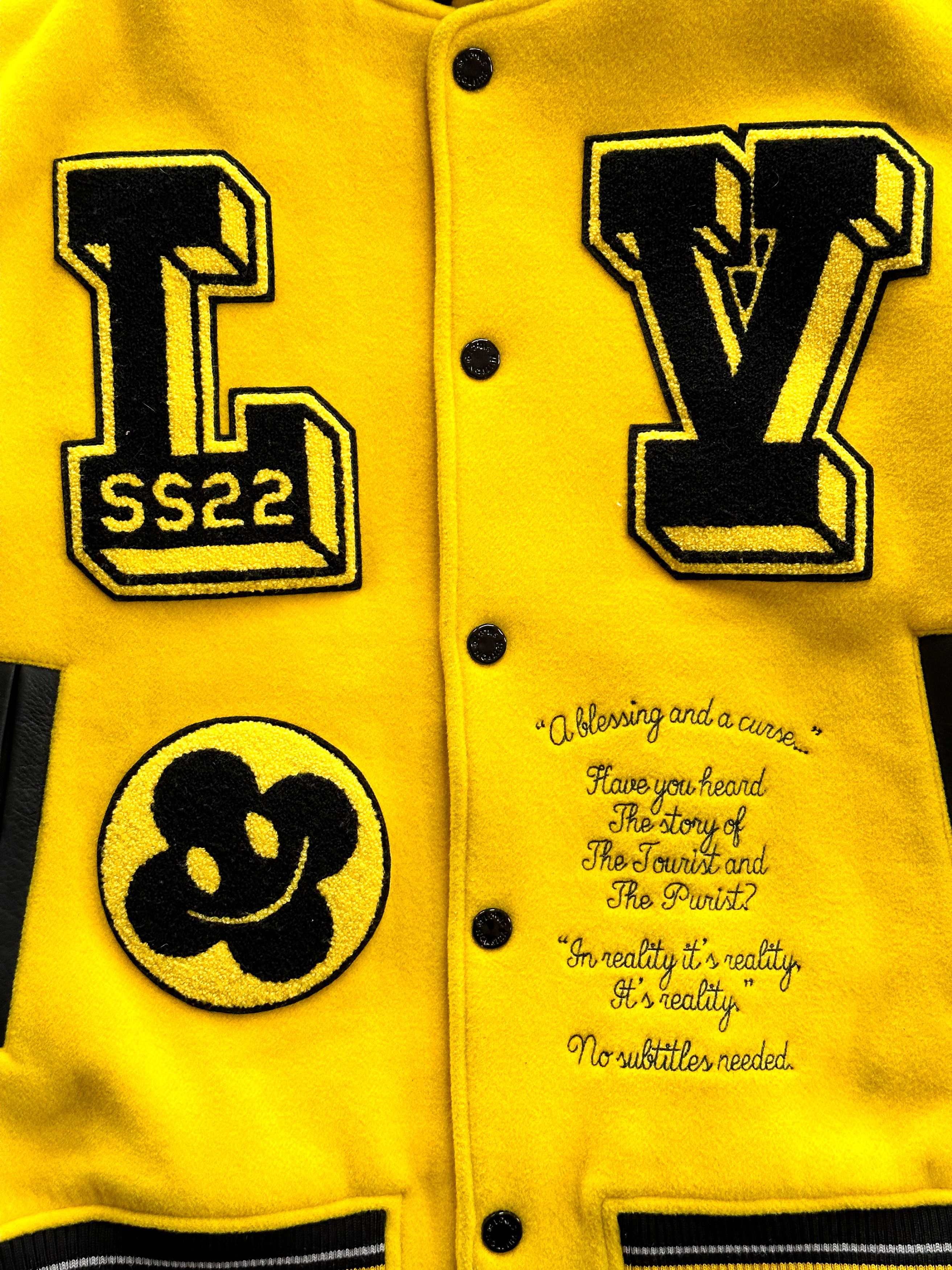 Louis Vuitton Louis Vuitton Black & Yellow Varsity Jacket Size US XL / EU 56 / 4 - 3 Thumbnail