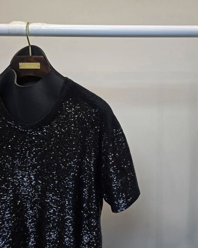 Tom Ford o1sm1stk0725 Pure Silk Sequin Crewneck Knit T-Shirt in Black Size US M / EU 48-50 / 2 - 2 Thumbnail