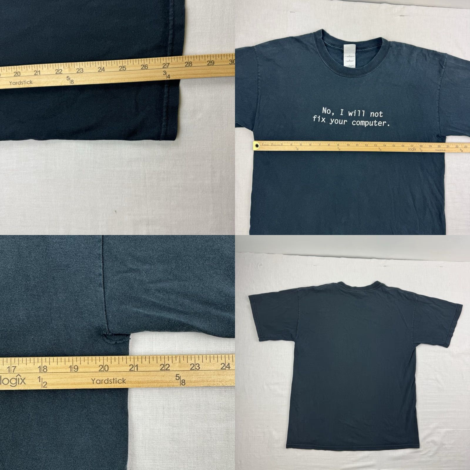 Gildan Vintage Gildan Black Funny Computer T-Shirt Adult Large Geek Y2K 90s Meme Mens Size US L / EU 52-54 / 3 - 8 Thumbnail