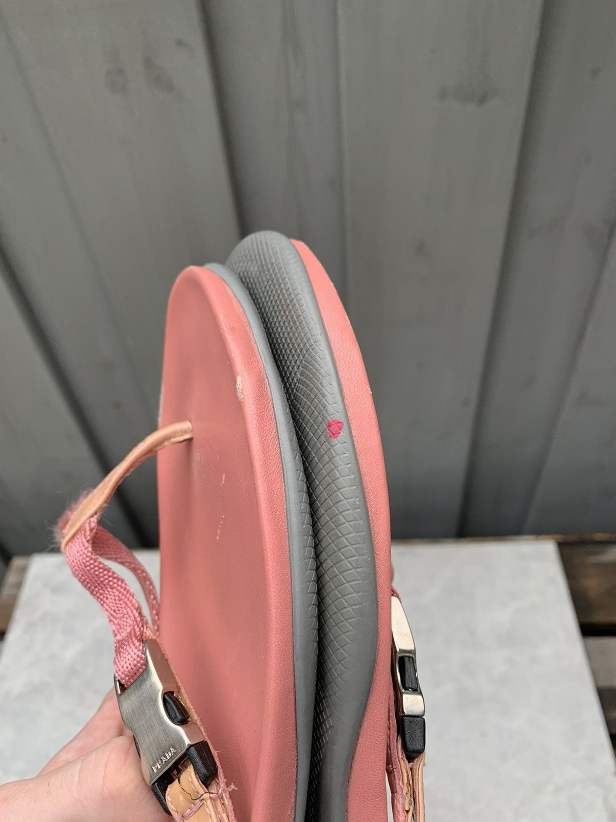 Designer × Prada Pink Prada Flip Flops Y2K 2000s Sport Thong Sandals Slip-on Size US 7.5 / IT 37.5 - 18 Thumbnail