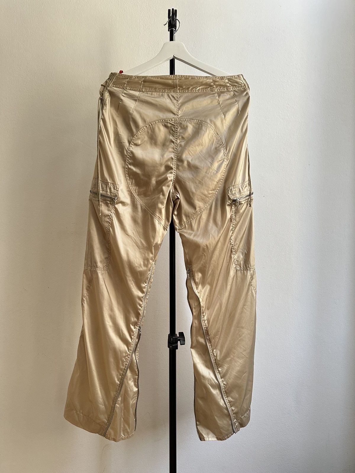 Prada Vintage Nylon Archive Bondage Zipper Laced Cargo Pants
