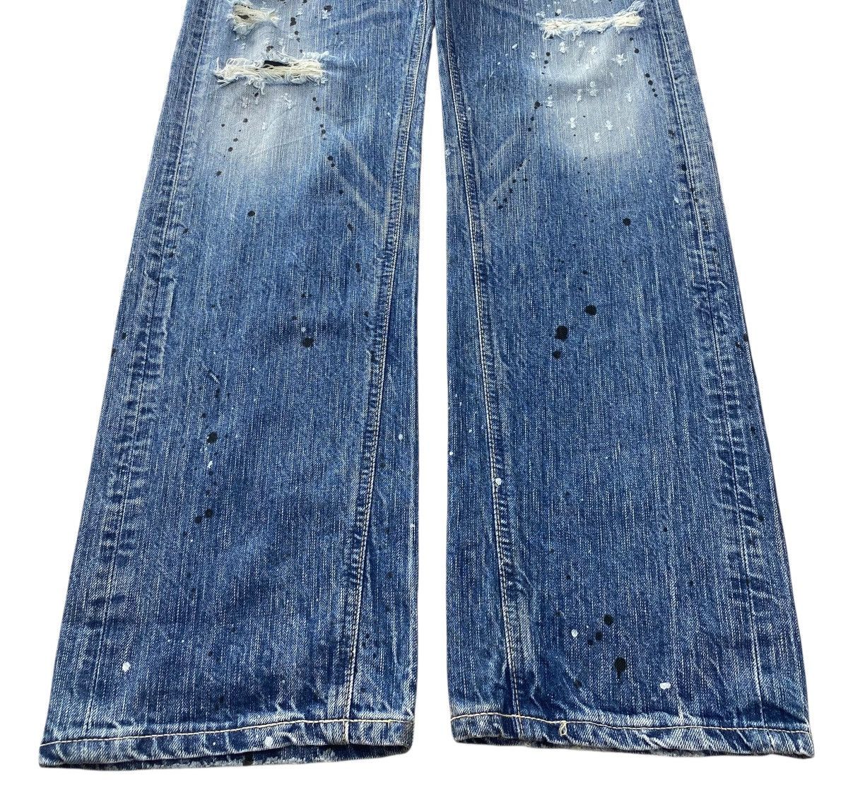 Japanese Brand Blue Trip Ripped With Paint Splatter Straight Leg Jeans Size US 32 / EU 48 - 5 Thumbnail