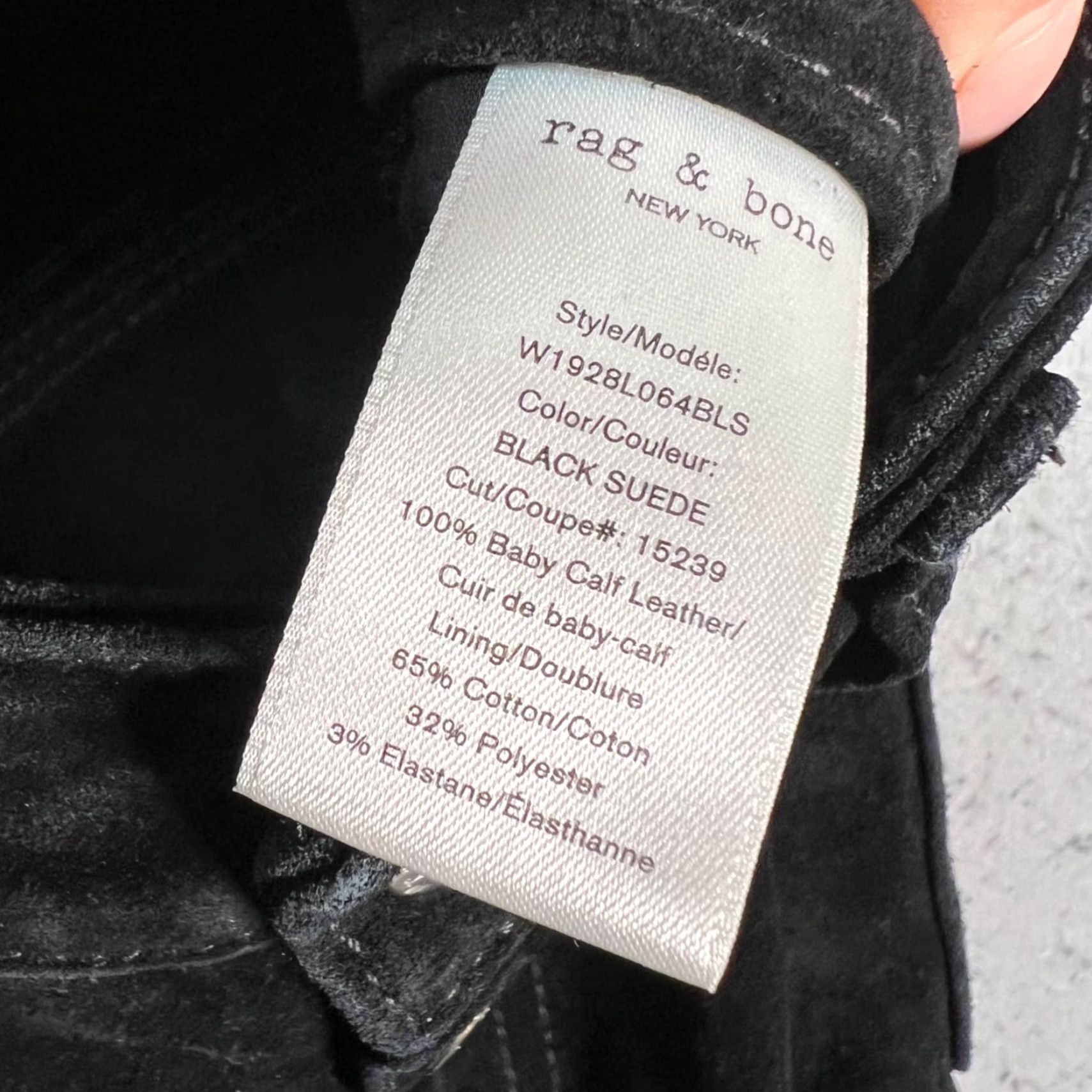Rag & Bone Rag & Bone Womens Bermuda Shorts 25 Black Suede Leather High Waist Button Fly Denim 5-Pocket Womens Mens? Size 42" / US 20 - 4 Thumbnail