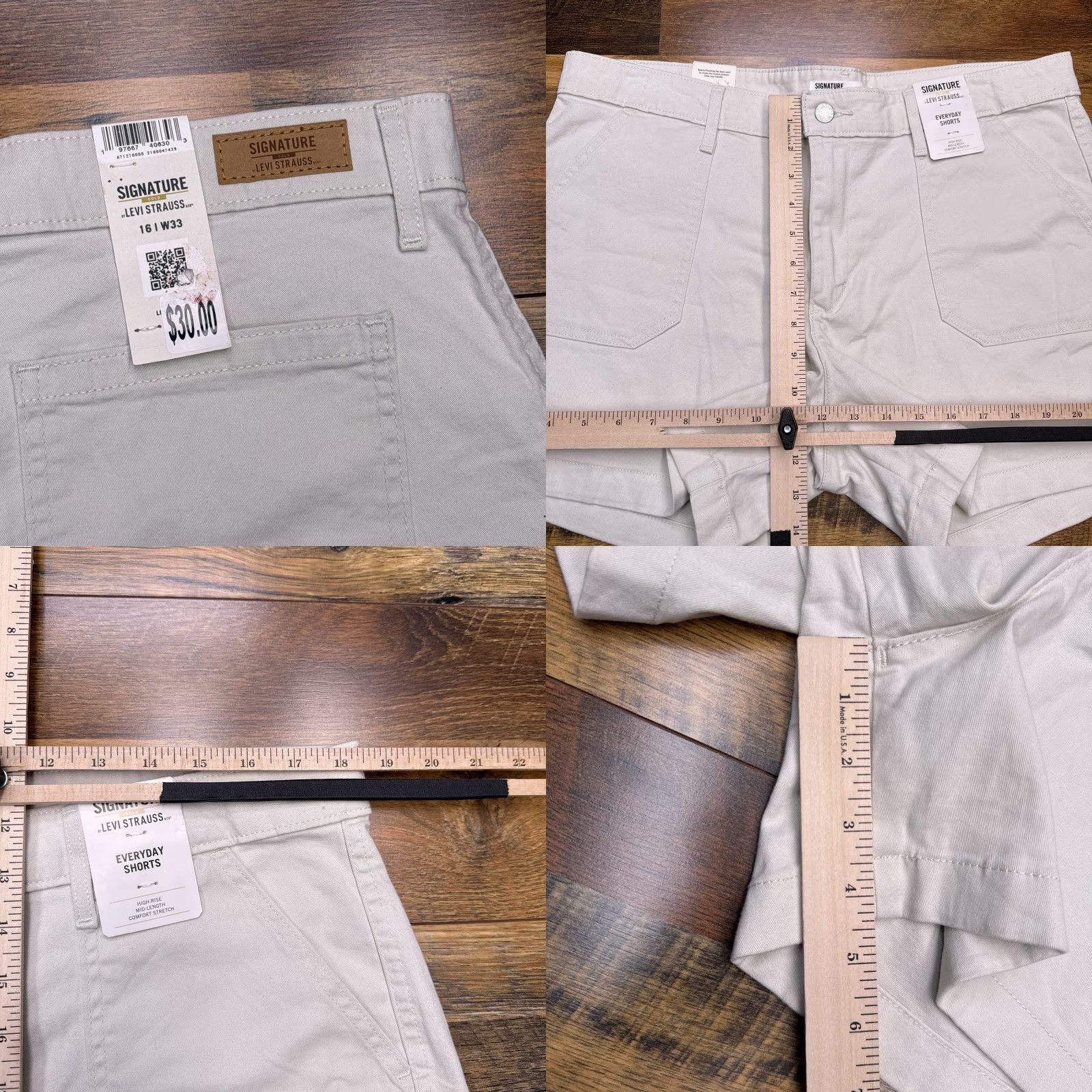 Vintage Levis Signature by Levi Strauss & Co. Signature Gold Everyday Shorts Beige 16 Relaxed High Rise 4.5in Inseam Women NWT Size 38" / US 16 / IT 52 - 8 Thumbnail