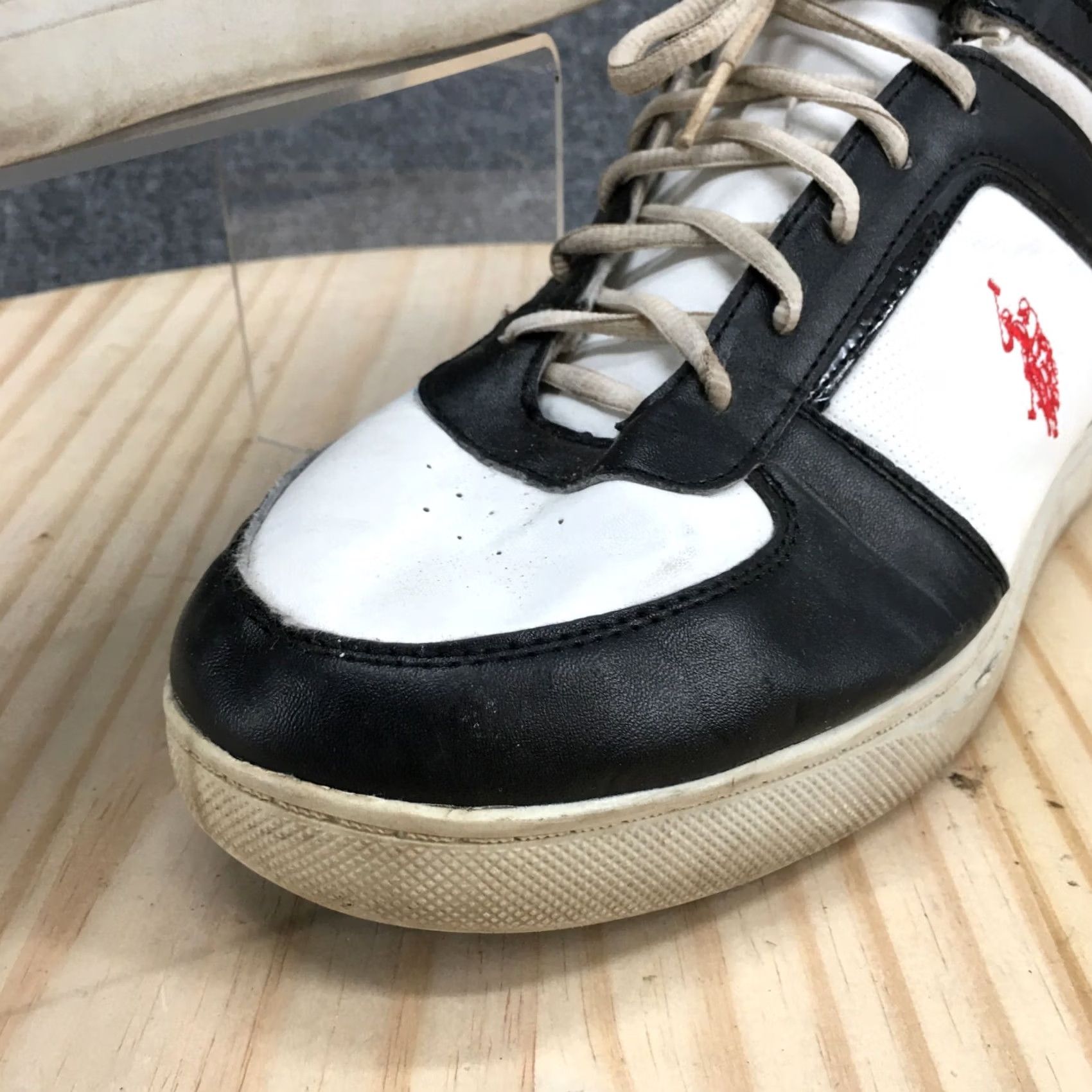 Vintage US Polo Assn Shoes Mens 10.5 High Top Basketball Sneakers Black Lace Up Size US L / EU 52-54 / 3 - 6 Thumbnail