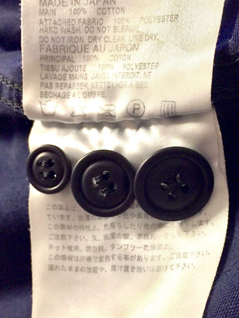 Comme Des Garcons Blue Dye Overalls Navy with Black Pocket