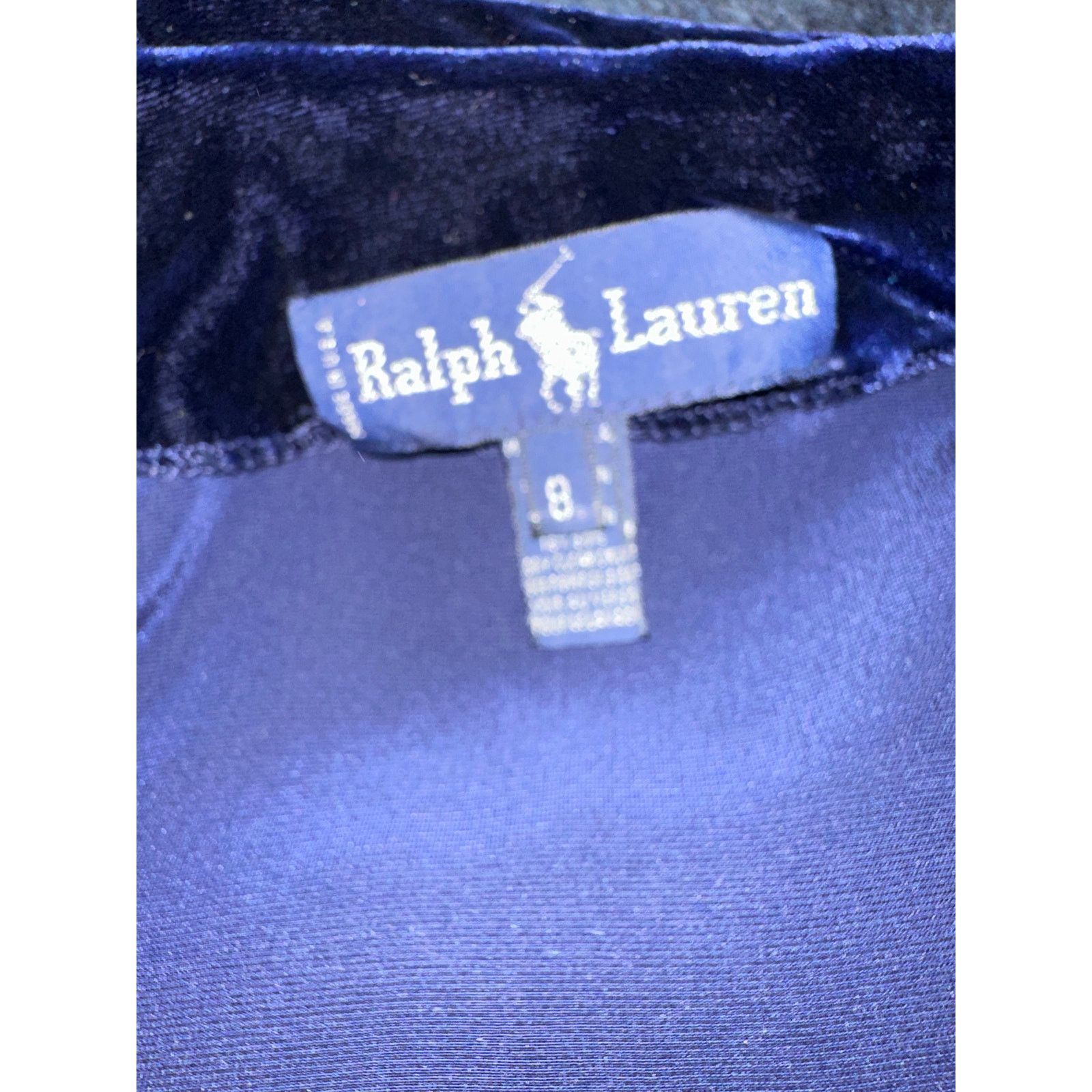 Ralph Lauren VINTAGE 80's RALPH LAUREN NAVY VELVET WRAP MIDI DRESS Size XS / US 0-2 / IT 36-38 - 7 Thumbnail