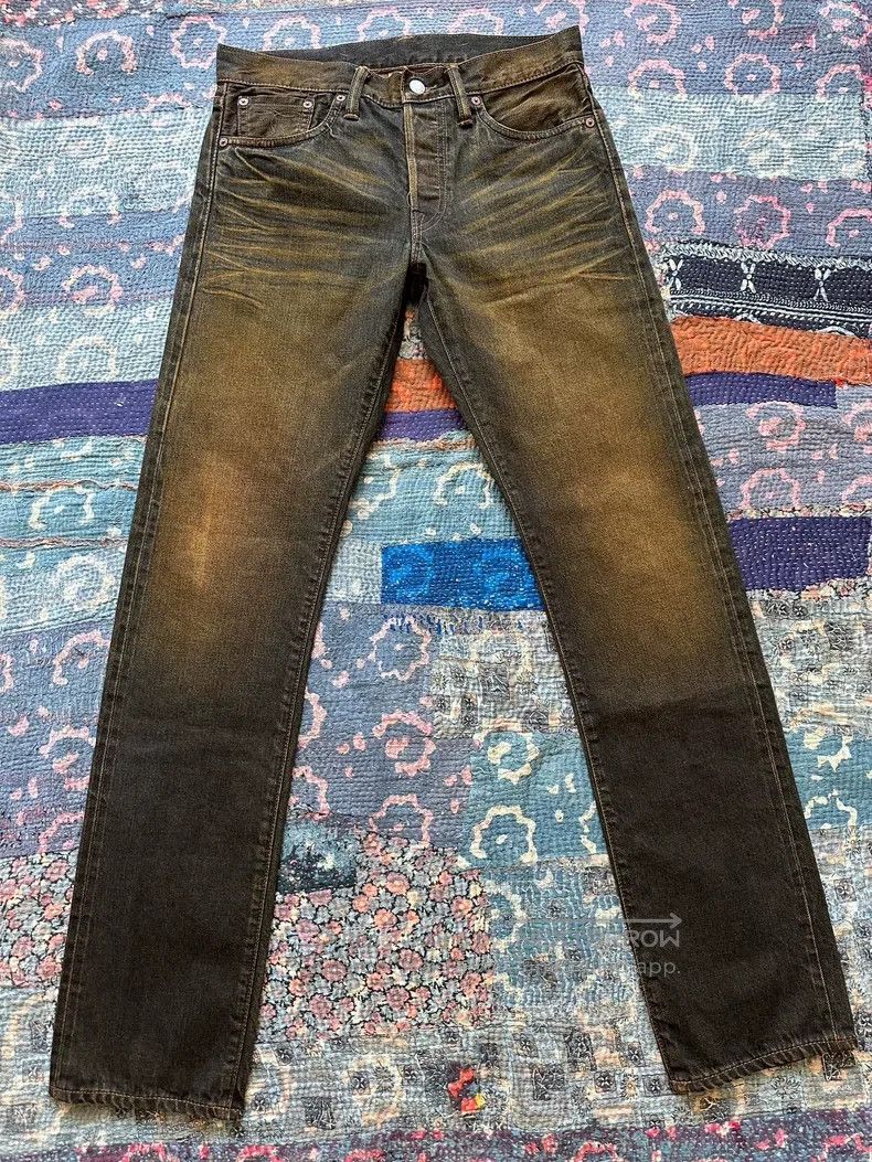 RRL Ralph Lauren RRL Ralph Lauren Yellow mud, washed, distressed jeans Size US 32 / EU 48 - 1 Thumbnail