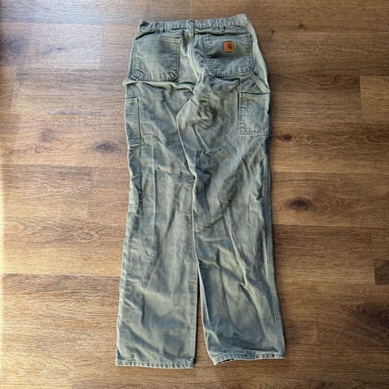 Carhartt Green Canvas Carhartt Carpenter Pants Size US 33 - 5 Thumbnail