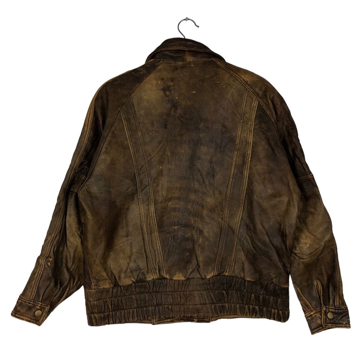 Genuine Leather 🔥Vintage Leather Jacket Wakamatsu Fur Bomber Design Japan Size US M / EU 48-50 / 2 - 7 Thumbnail