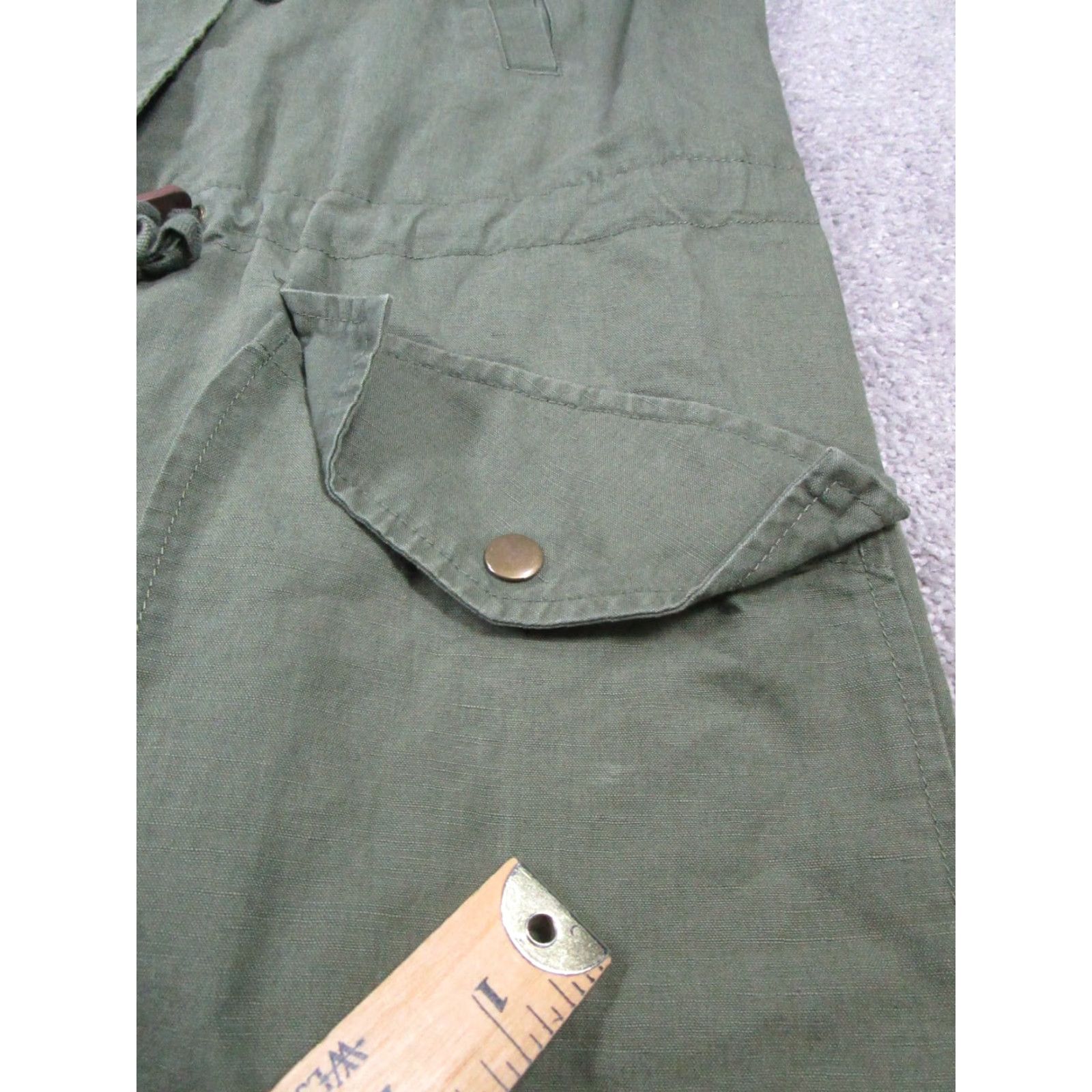 Cotton On VINTAGE Cotton Womens Parka Jacket Long Sleeve Solid Green Medium Canvas 90s Womens Size L / US 10 / IT 46 - 6 Thumbnail