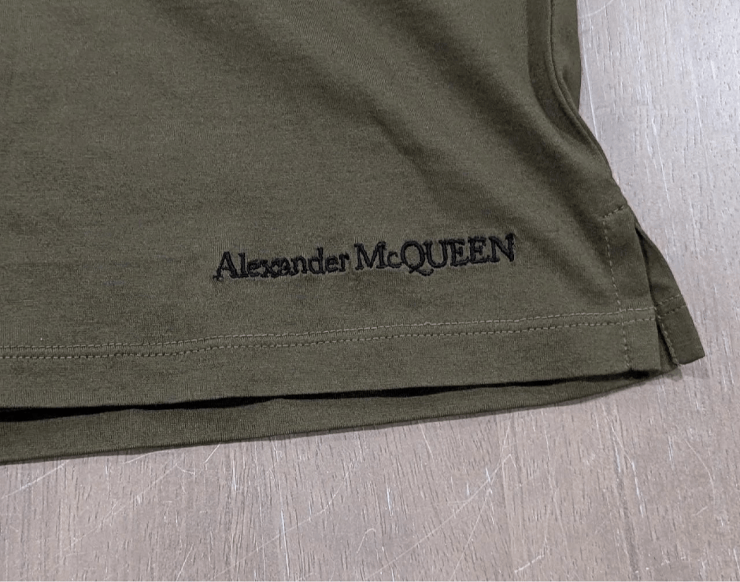 Alexander McQueen Colorblock Polo Shirt Olive/Black XL