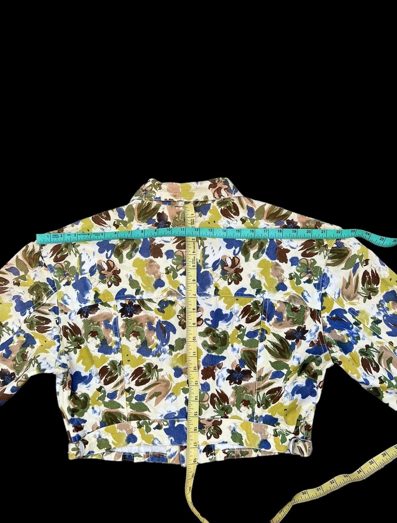 45rpm Vintage 90s 45rpm Japan Flowers Art Cropped Trucker Jacket Size US M / EU 48-50 / 2 - 5 Thumbnail