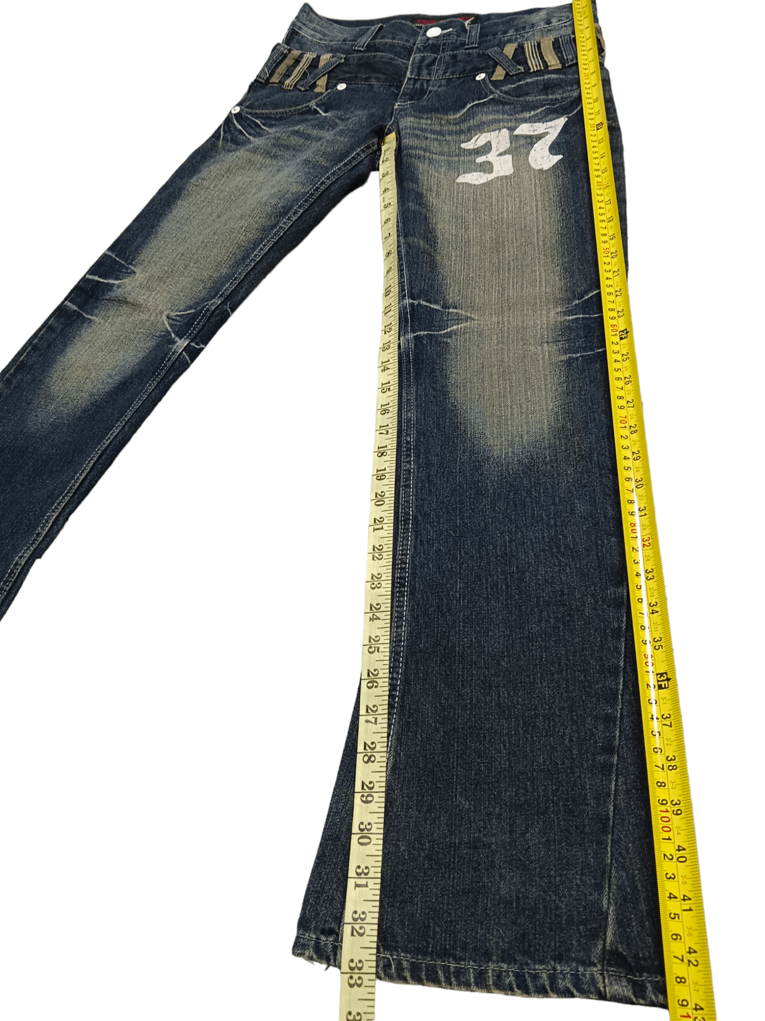 JACKROSE FYE🔥FLARE DOUBLE WAIST💥 JACK SERIKA Punk Angel Wings Denim Size US 32 / EU 48 - 7 Thumbnail