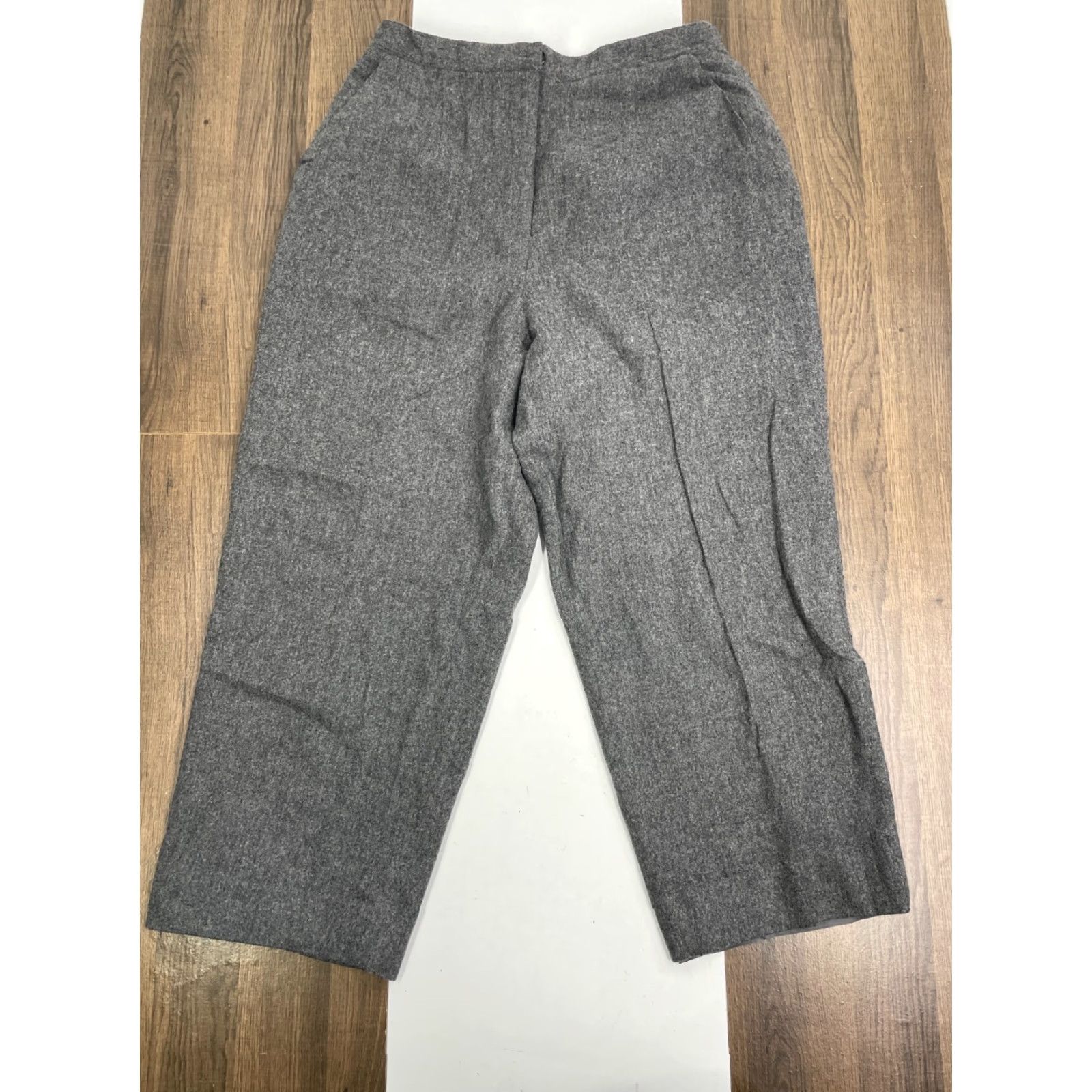 VINTAGE Joan Leslie Pants Size 14 Gray Wool Capri Equestrian Riding Womens