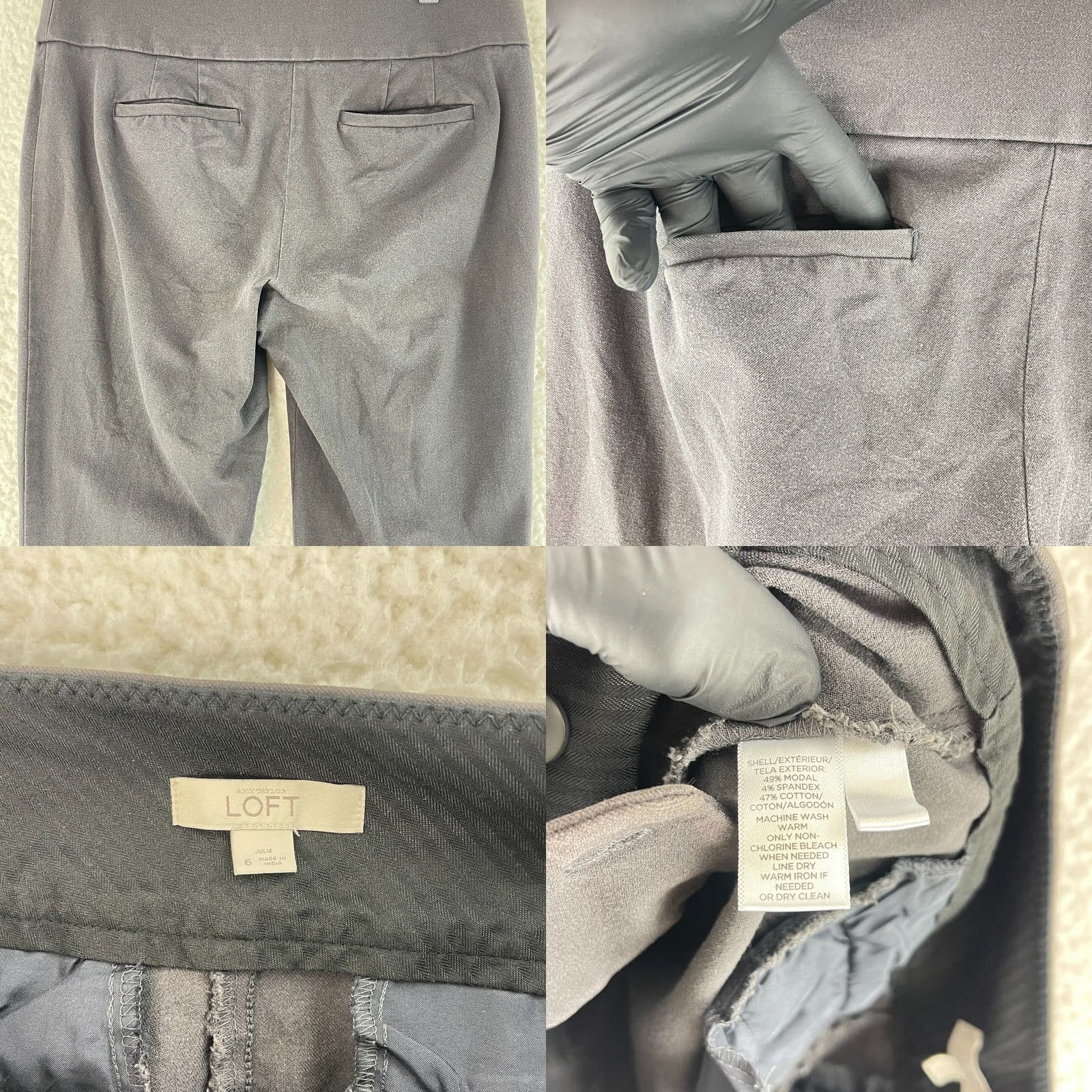 Ann Taylor Ann Taylor LOFT Julie Dress Pants Womens 6 Gray Straight Leg Mid Rise Work Dress Pants Size 28" / US 6 / IT 42 - 9 Thumbnail