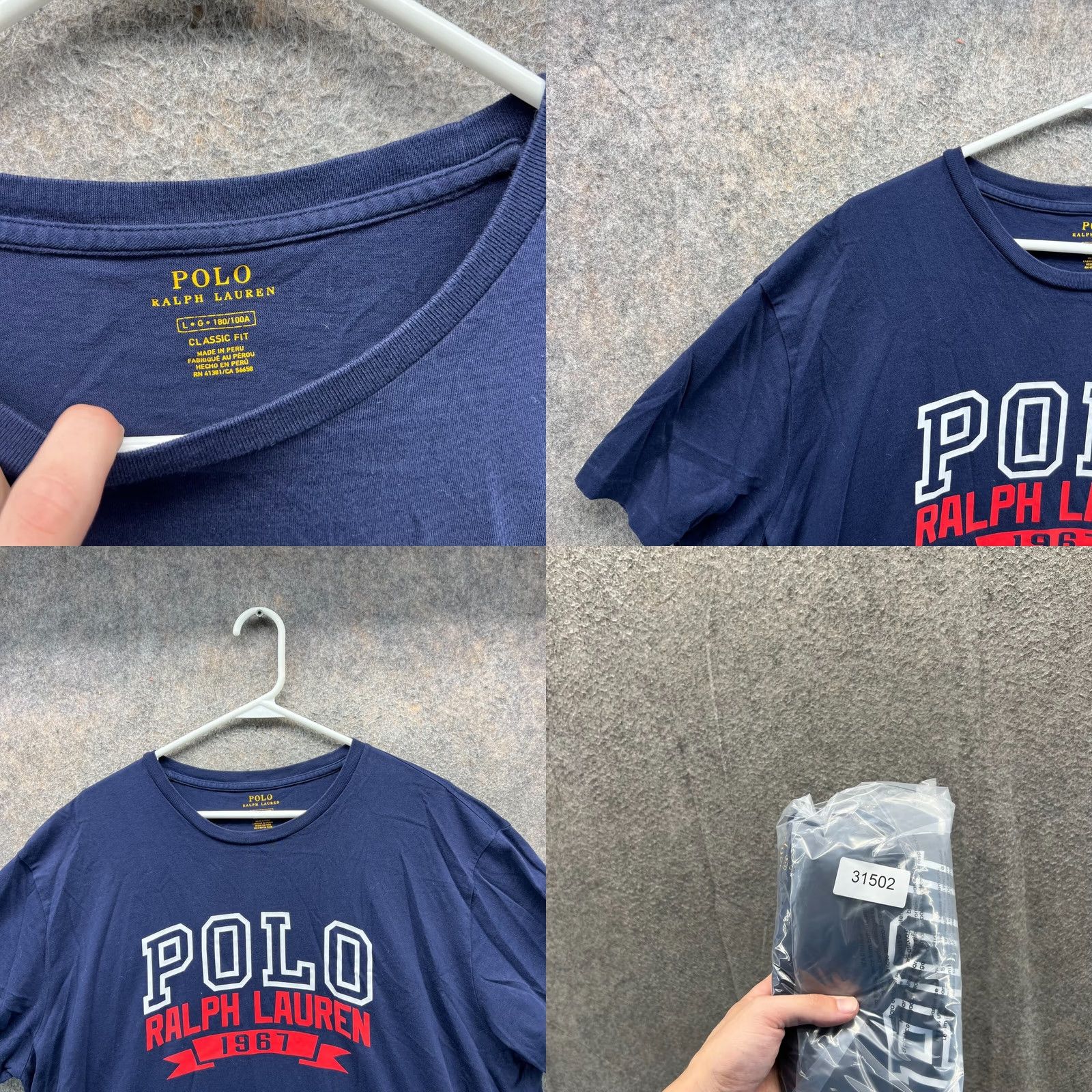 Polo Ralph Lauren VINTAGE Polo Ralph Lauren Shirt Mens Large Blue Navy Crewneck Classic Cotton Tee 1987 Size US L / EU 52-54 / 3 - 8 Thumbnail