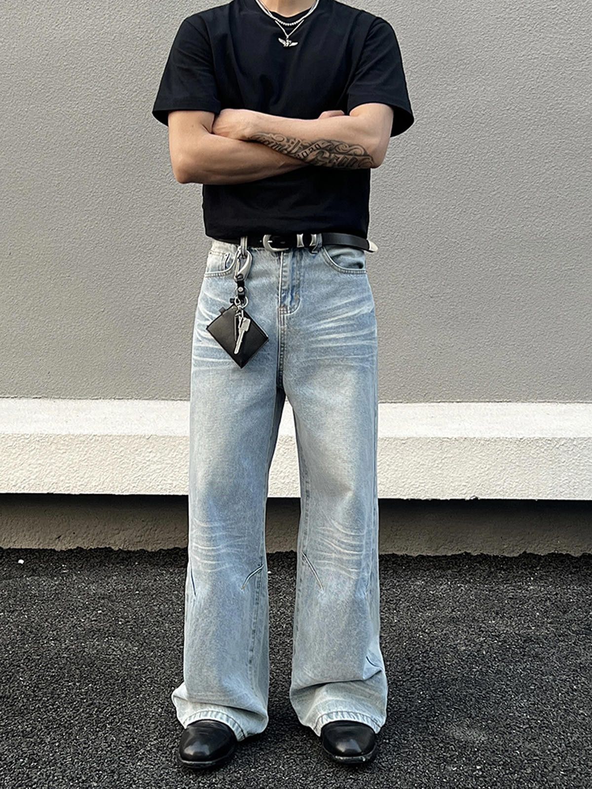 Jean Vintage Wide-Leg Jeans - Light Wash Size US 33 - 2 Thumbnail