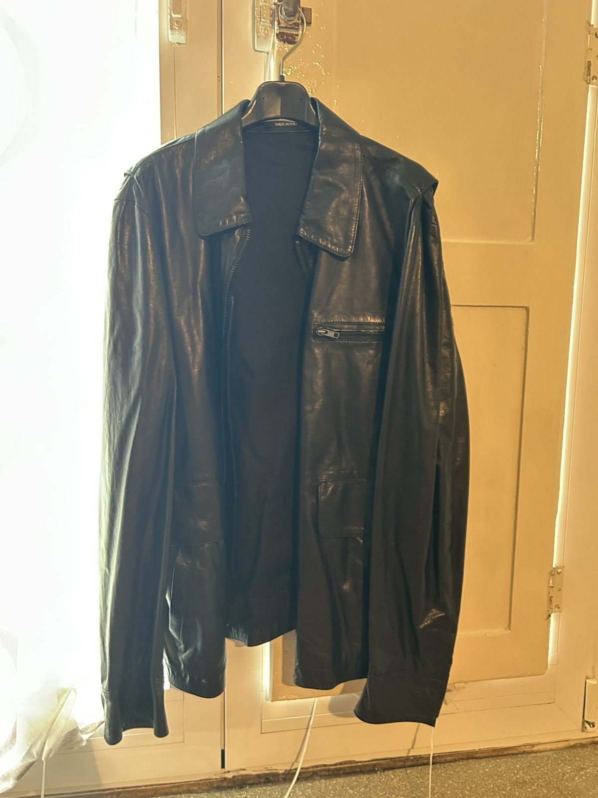 Maison Margiela Leather Ovin Jacket Size 52S - 2 Thumbnail