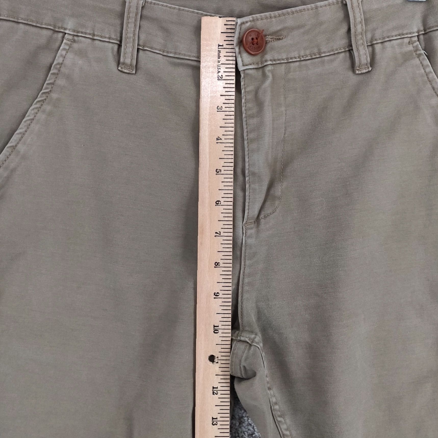 Vintage Mugsy Belmonts Pants Mens 33x34 Chino Straight Fit Classic 5-Pocket Brown Cotton Blend Spandex Rayon Size US 33 - 3 Thumbnail
