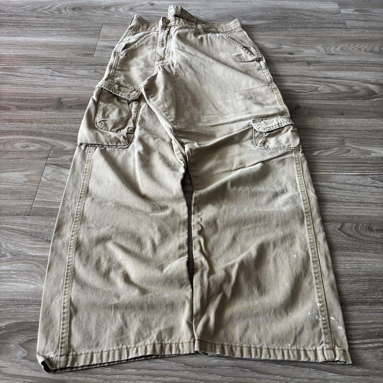 Japanese Brand Crazy Vintage Y2K/2000s Baggy Khaki Streetwear Skater Cargo Pants! 38x30 Size US 38 / EU 54 - 3 Thumbnail