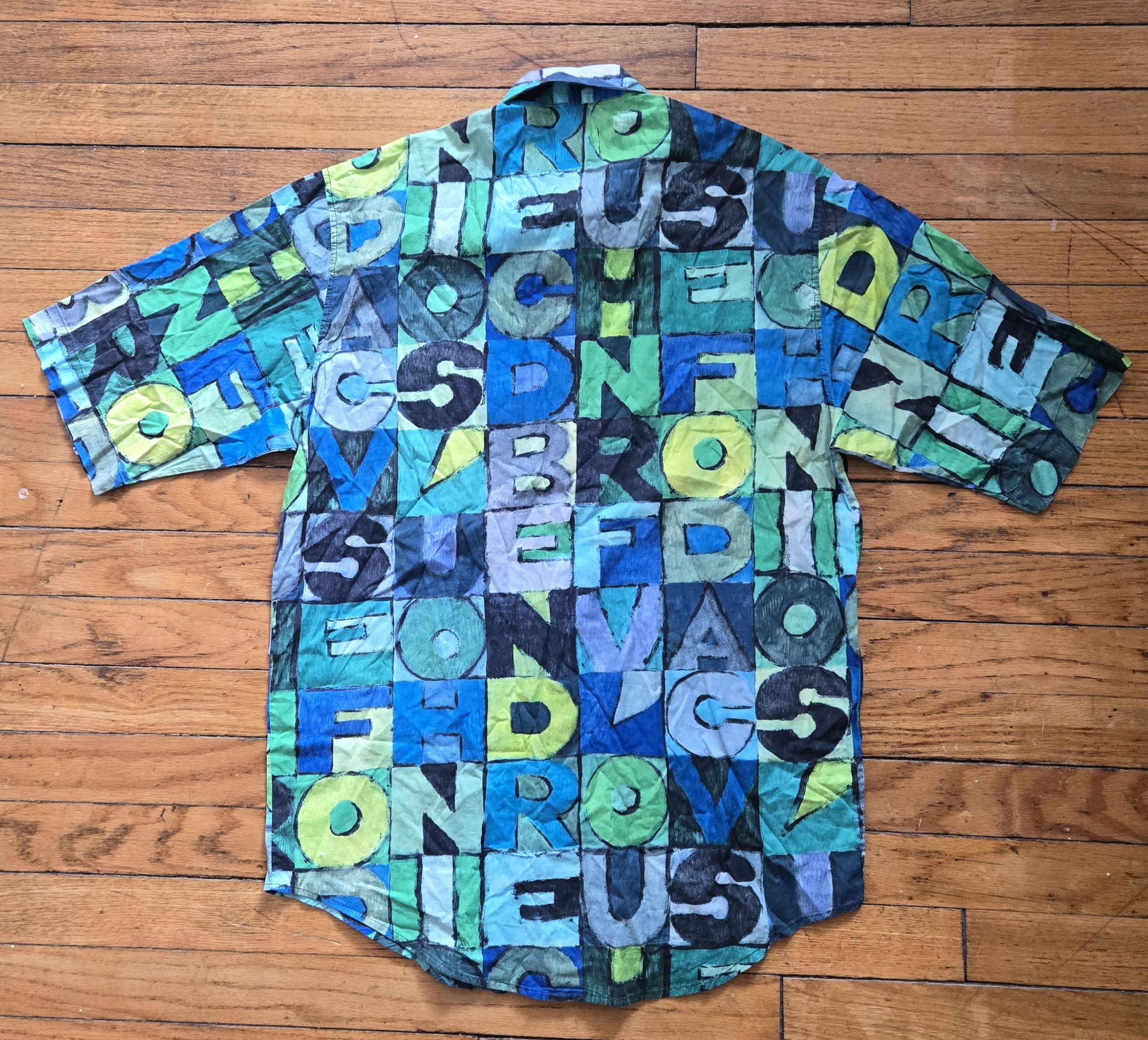 United Colors Of Benetton Vtg Benetton S Green Short Sleeve Button Up Made in Italy Size US S / EU 44-46 / 1 - 3 Thumbnail