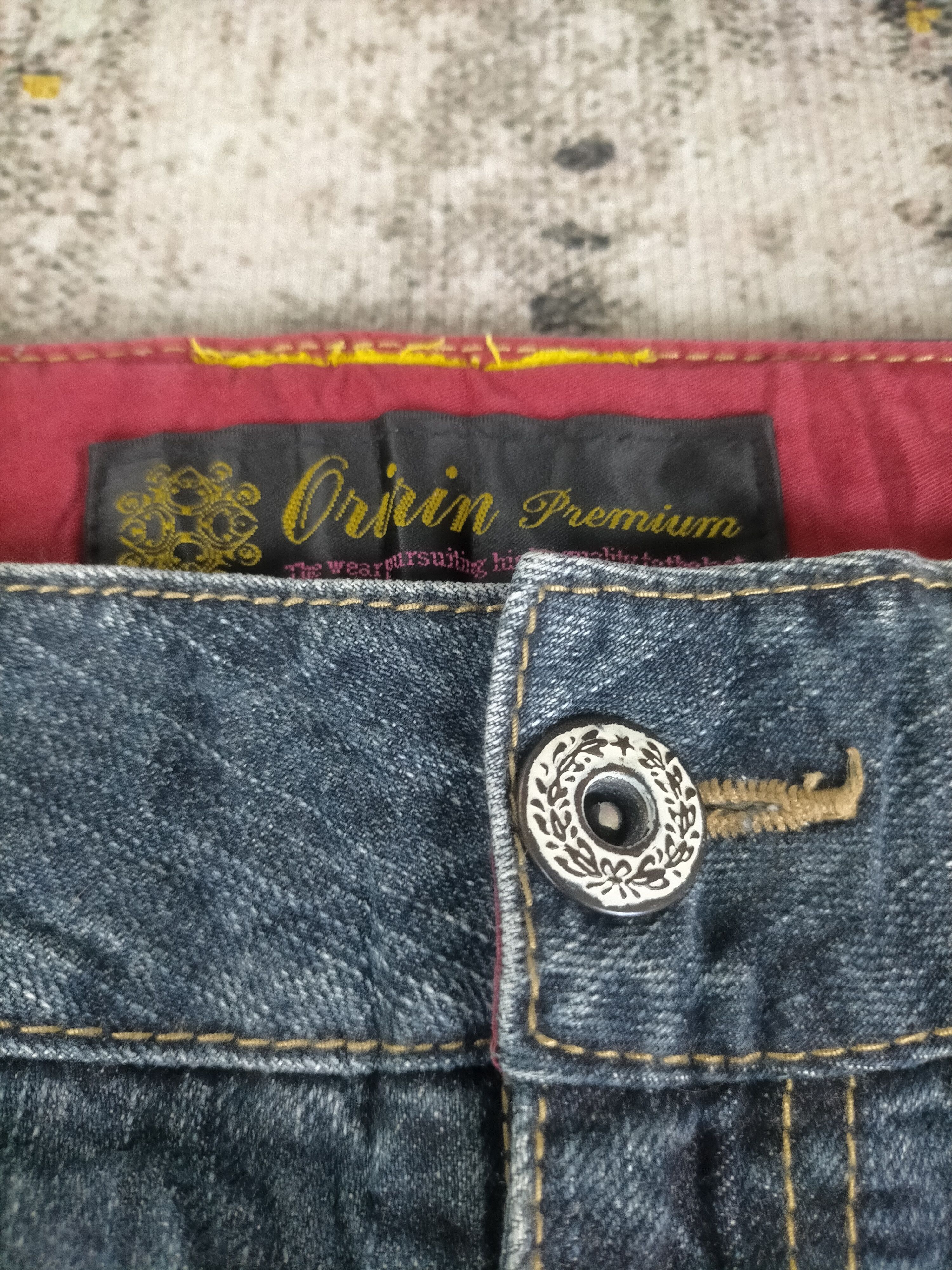 Tornado Mart 🔥 Super Baggy Flare Oririn Embroidery Mudwash Jeans Size US 34 / EU 50 - 10 Thumbnail