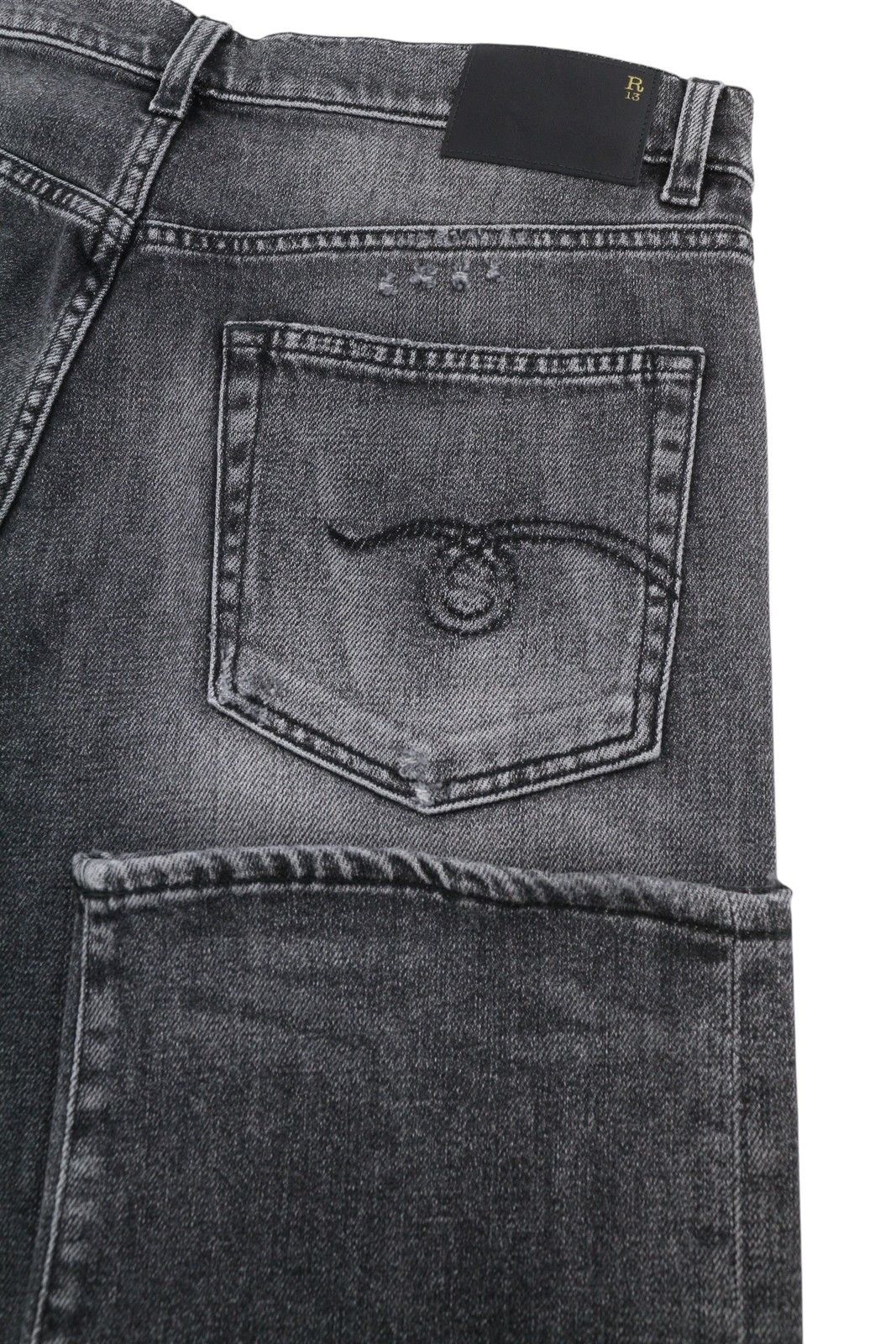 R13 BOYFRIEND 29 Vintage Grey Distress 88269 Size 29" - 6 Thumbnail