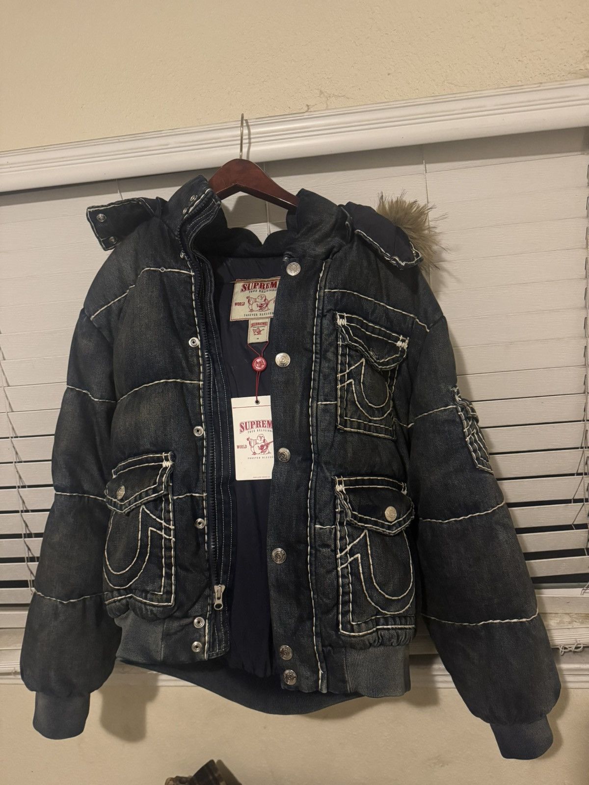Supreme × True Religion Supreme X True Religion Puffer Jacket Dirty Indigo Size US M / EU 48-50 / 2 - 5 Thumbnail