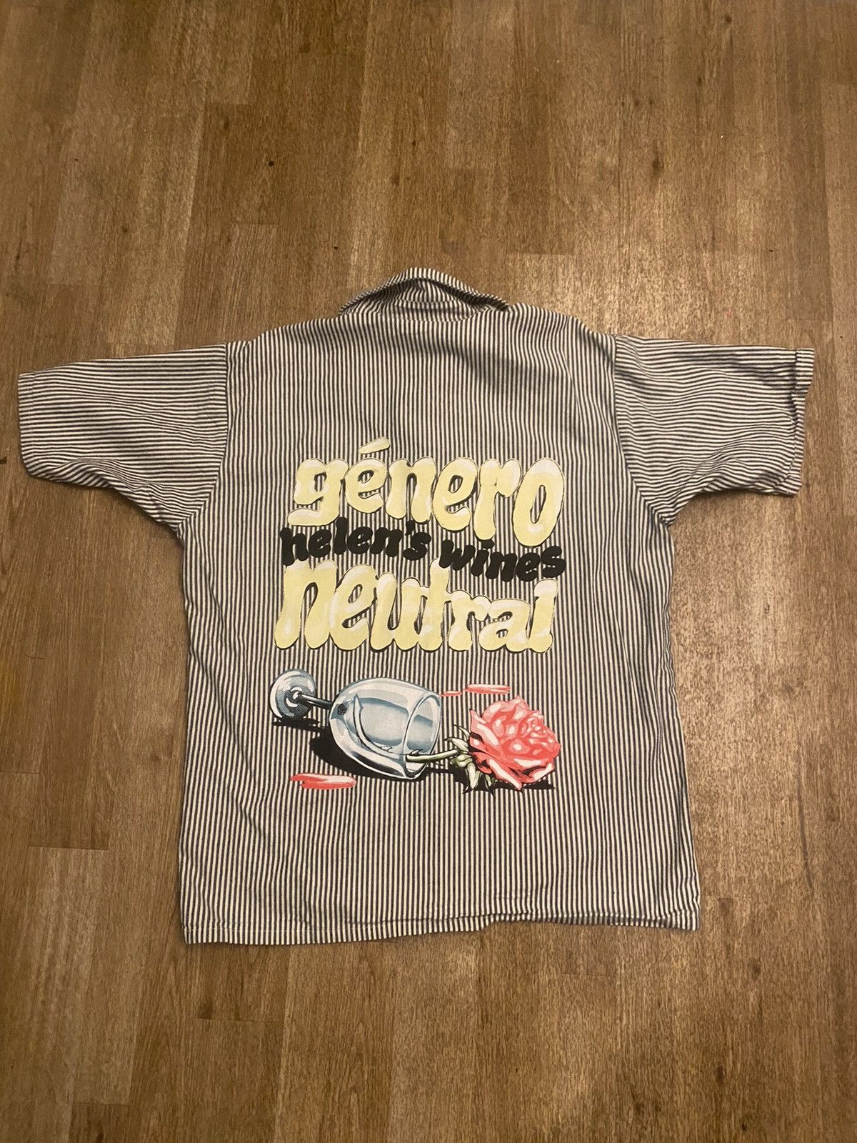 Vintage Genero Neutral Helen’s Wines Striped Shirt Size US M / EU 48-50 / 2 - 2 Thumbnail