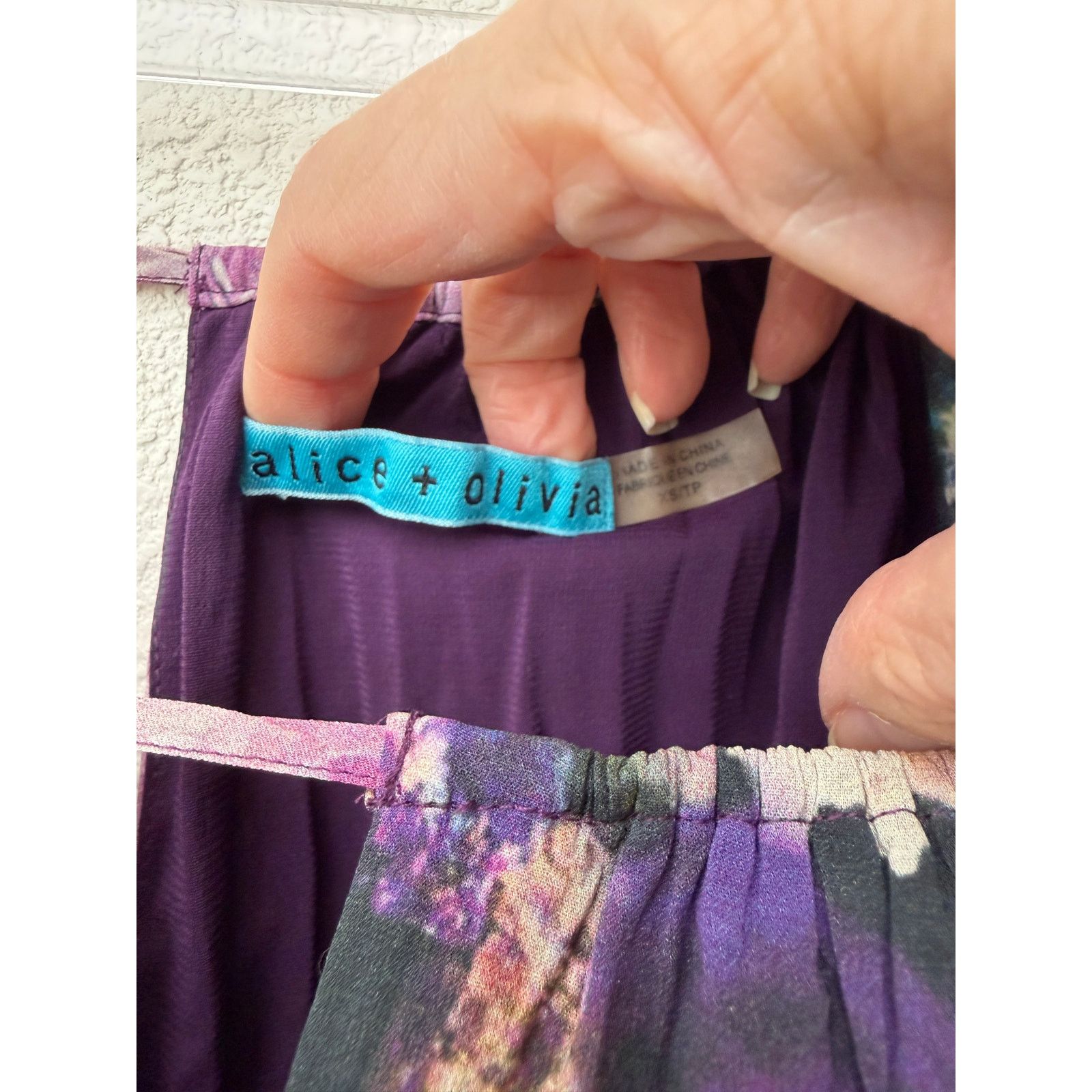 Alice + Olivia Alice + Olivia Womens Purple Silk Peasant Blouse XS Size XS / US 0-2 / IT 36-38 - 10 Thumbnail