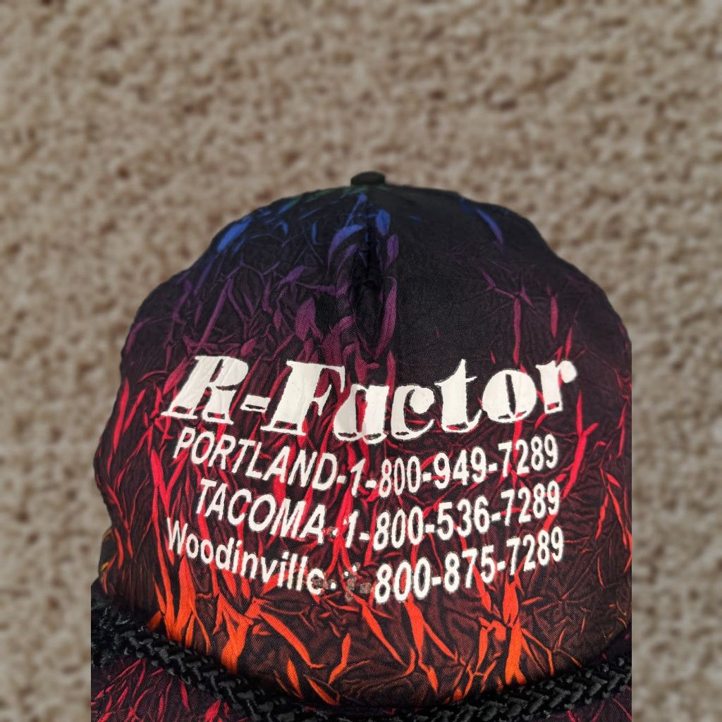 Vintage KC Collections Hat Cap Snap Back Adult One Size Black Red Abstract Poly Geometric 90s Beach Mens Size ONE SIZE - 1 Thumbnail