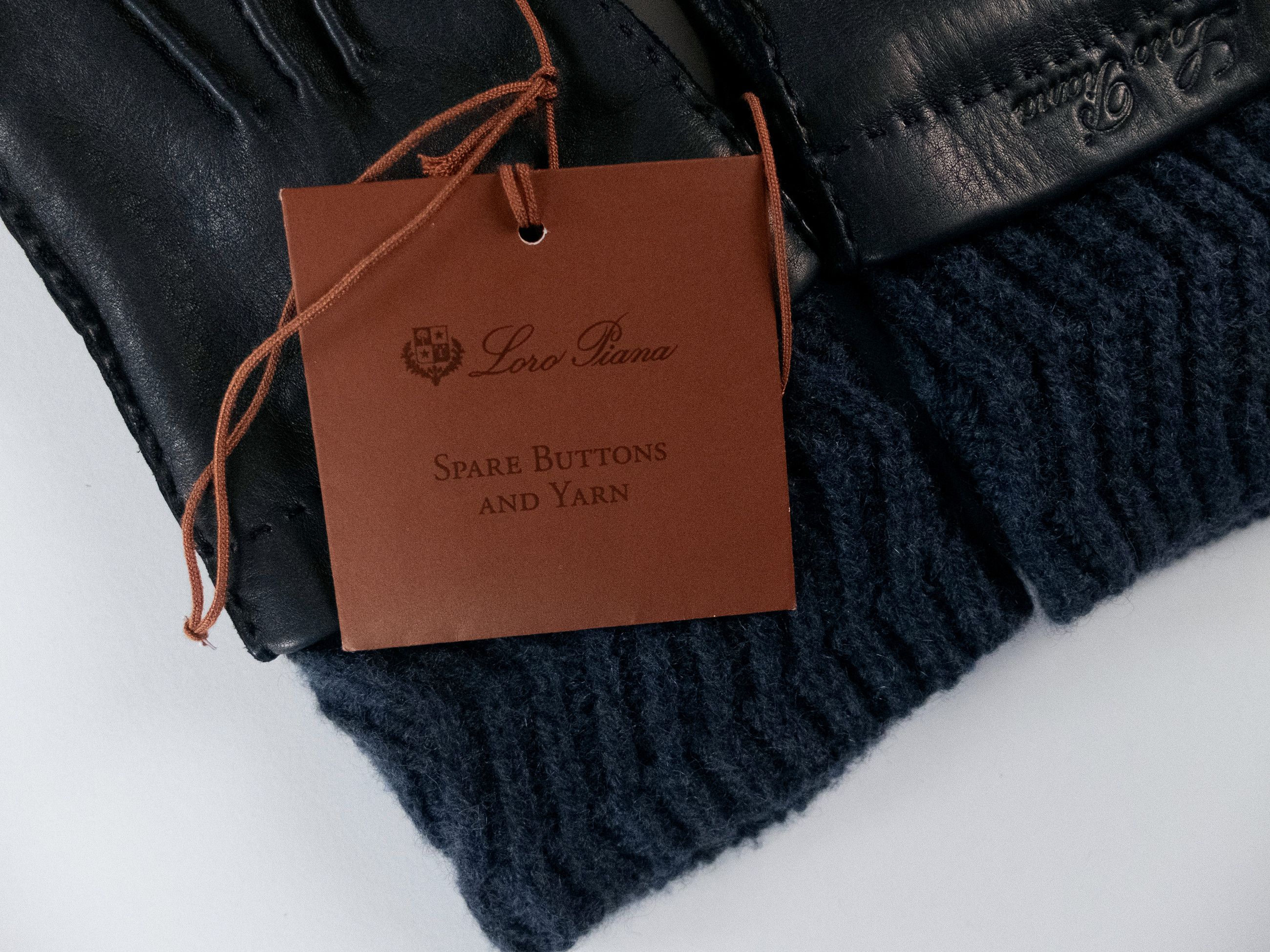Loro Piana LORO PIANA navy deer leather & baby cashmere gloves Medium Size ONE SIZE - 2 Thumbnail