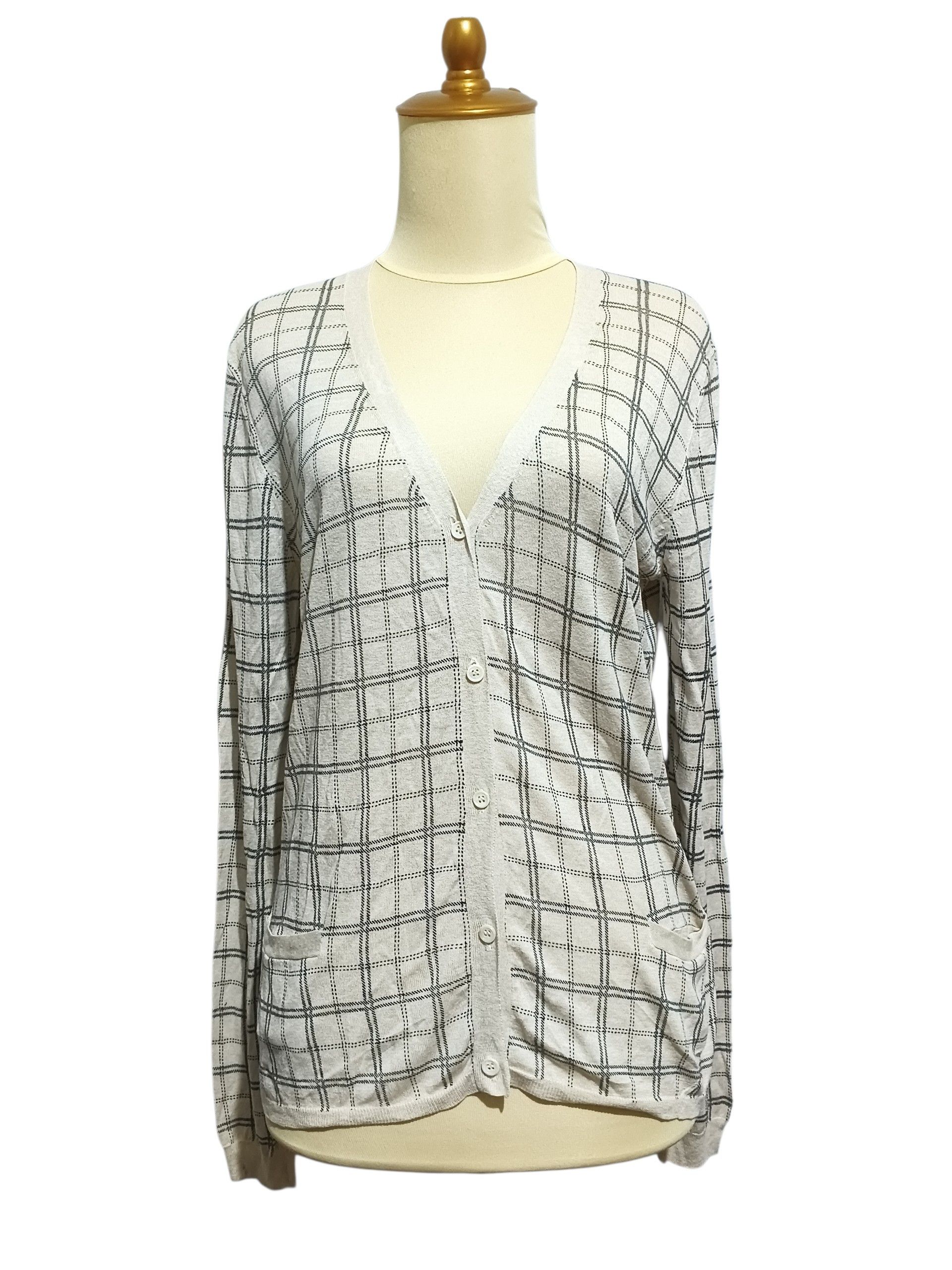 Max Mara 'Smax Mara Plaid Silk Cardigan Size S / US 4 / IT 40 - 1 Thumbnail
