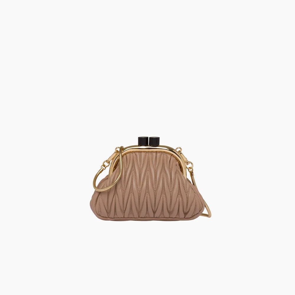 Miu Miu o1la1rc1a0925 Size: OS / Belle Nappa Mini-Bag in Beige Size ONE SIZE - 1 Thumbnail