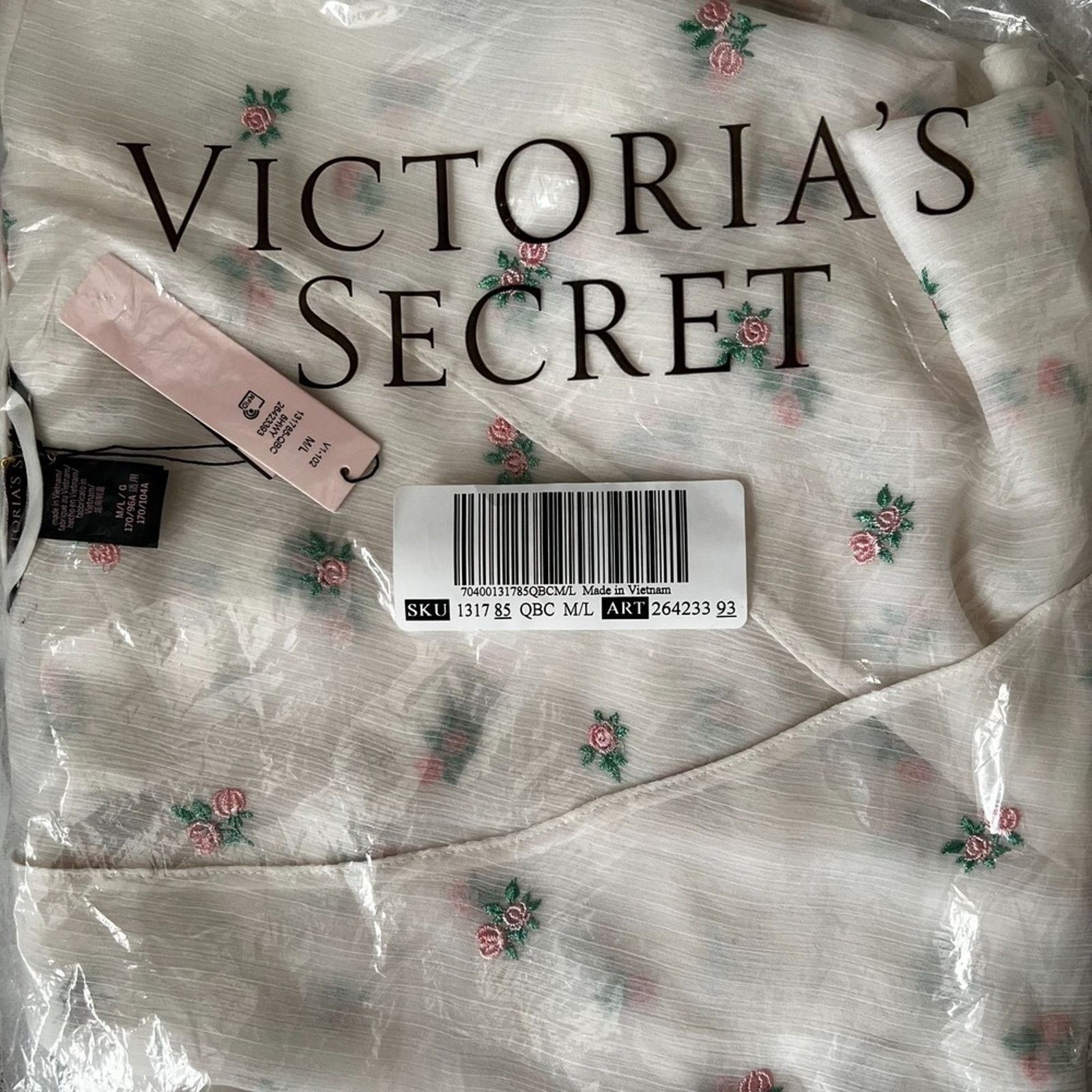Victoria's Secret Victoria's Secret White Sheer Long Embroidered Robe, M/L Size ONE SIZE - 3 Thumbnail