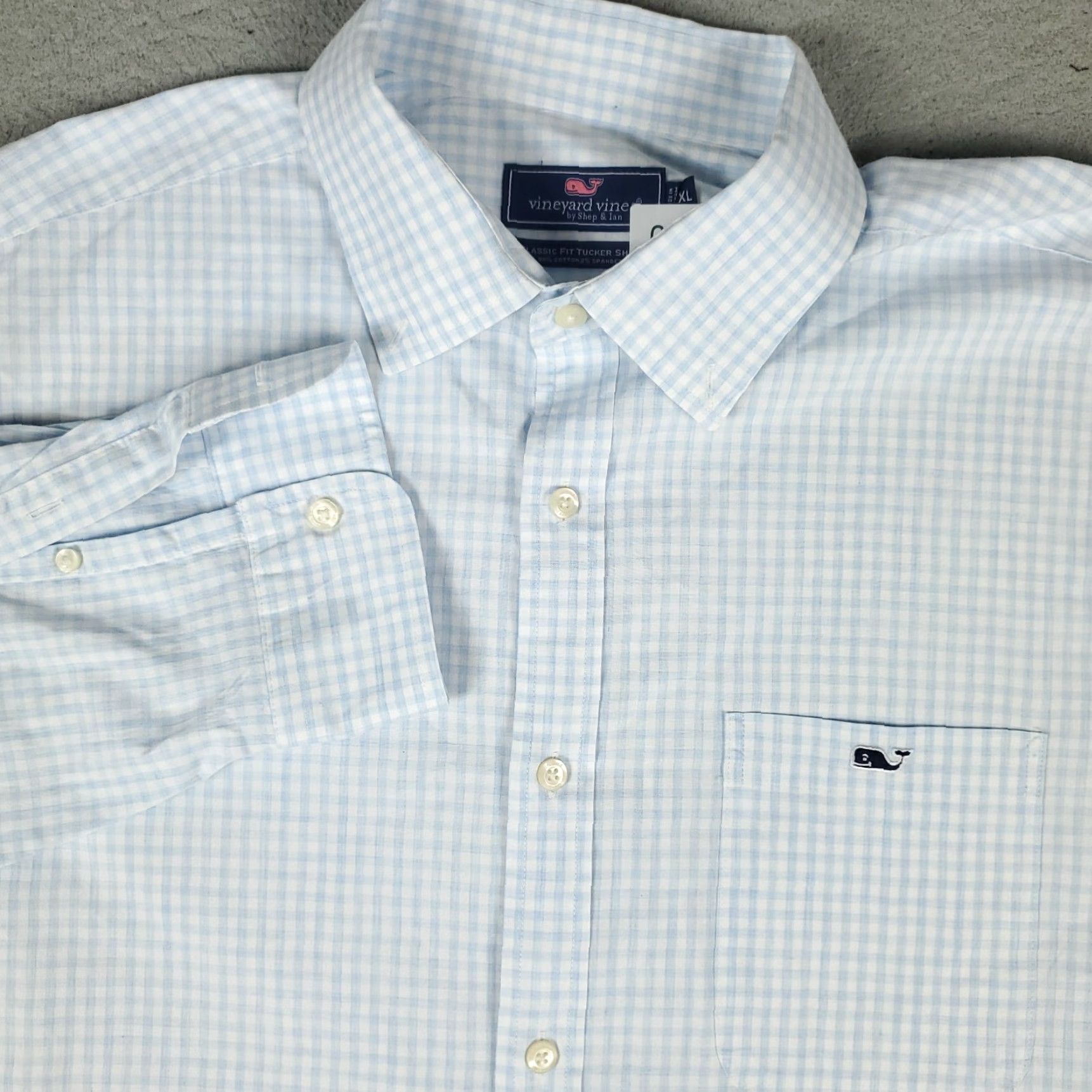 Vineyard Vines Vineyard Vines Shirt Mens XL Blue Check Slim Fit Button Up Long Sleeve Size US XL / EU 56 / 4 - 2 Thumbnail
