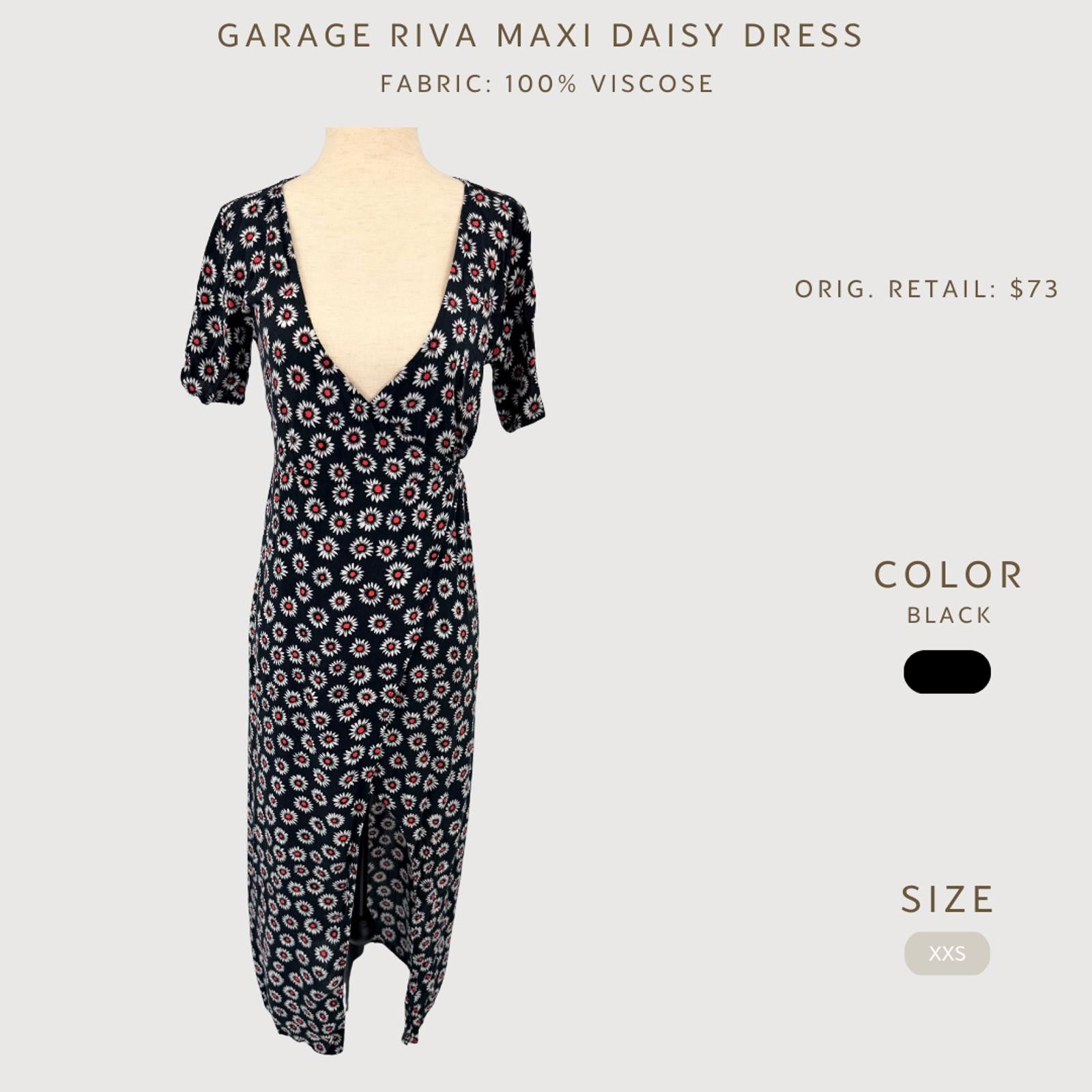 Philippe Model Garage Riva Daisy Maxi Dress Black Floral XXS Size XXS / US 00 / IT 34 - 2 Thumbnail