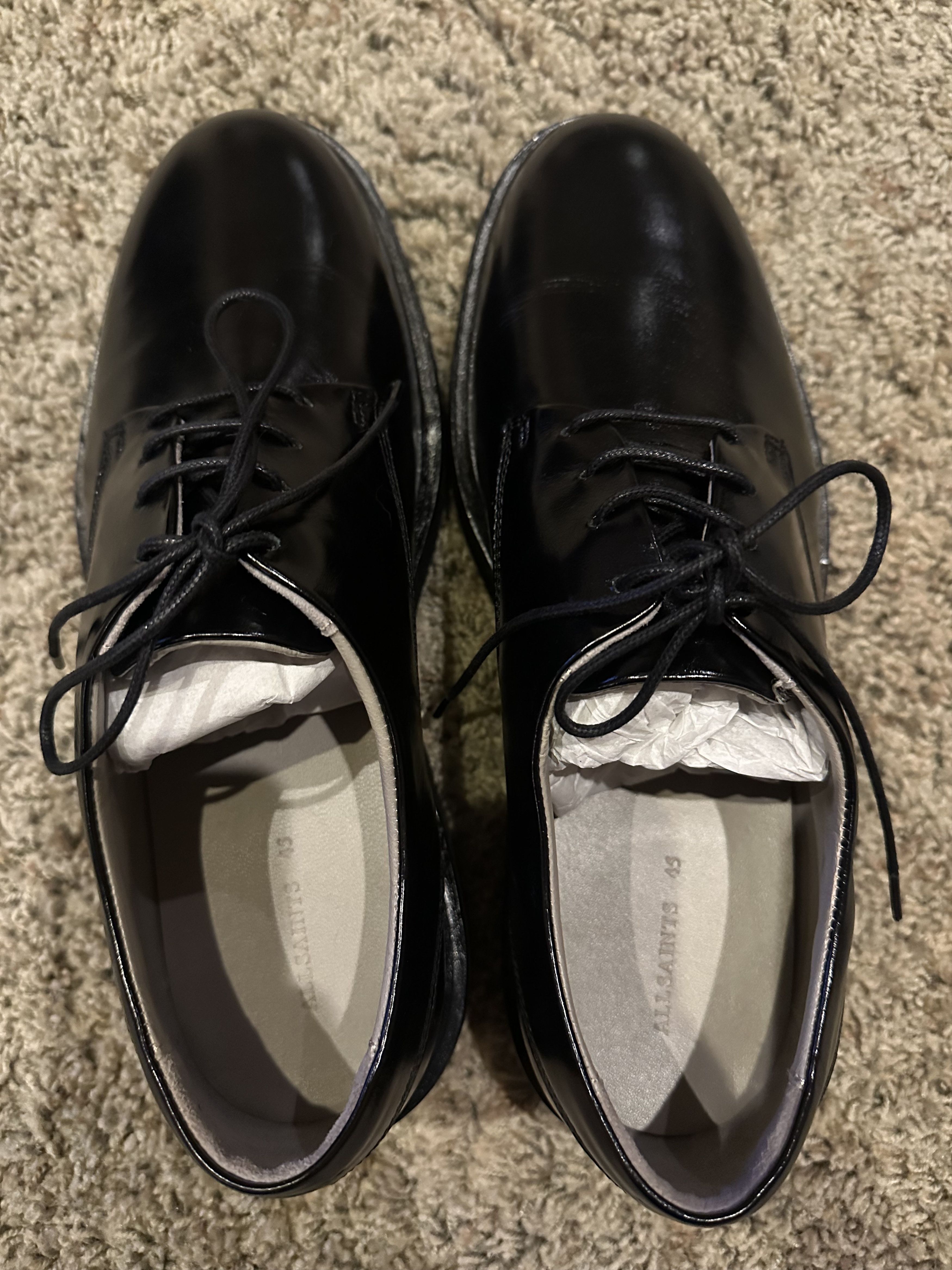 Allsaints AllSaints Escher Derby - Black Leather - 12 US / 11 UK - NEW Size US 12 / EU 45 - 8 Thumbnail