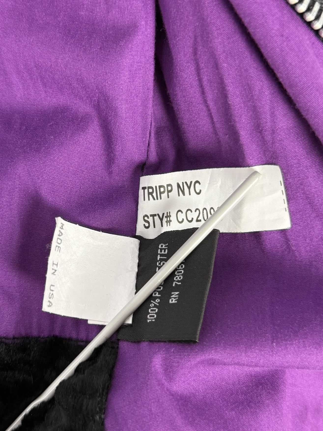 Tripp NYC Y2K Tripp NYC Black Textured Velvet Moto Rider Jacket Gothic Size S / US 4 / IT 40 - 11 Thumbnail