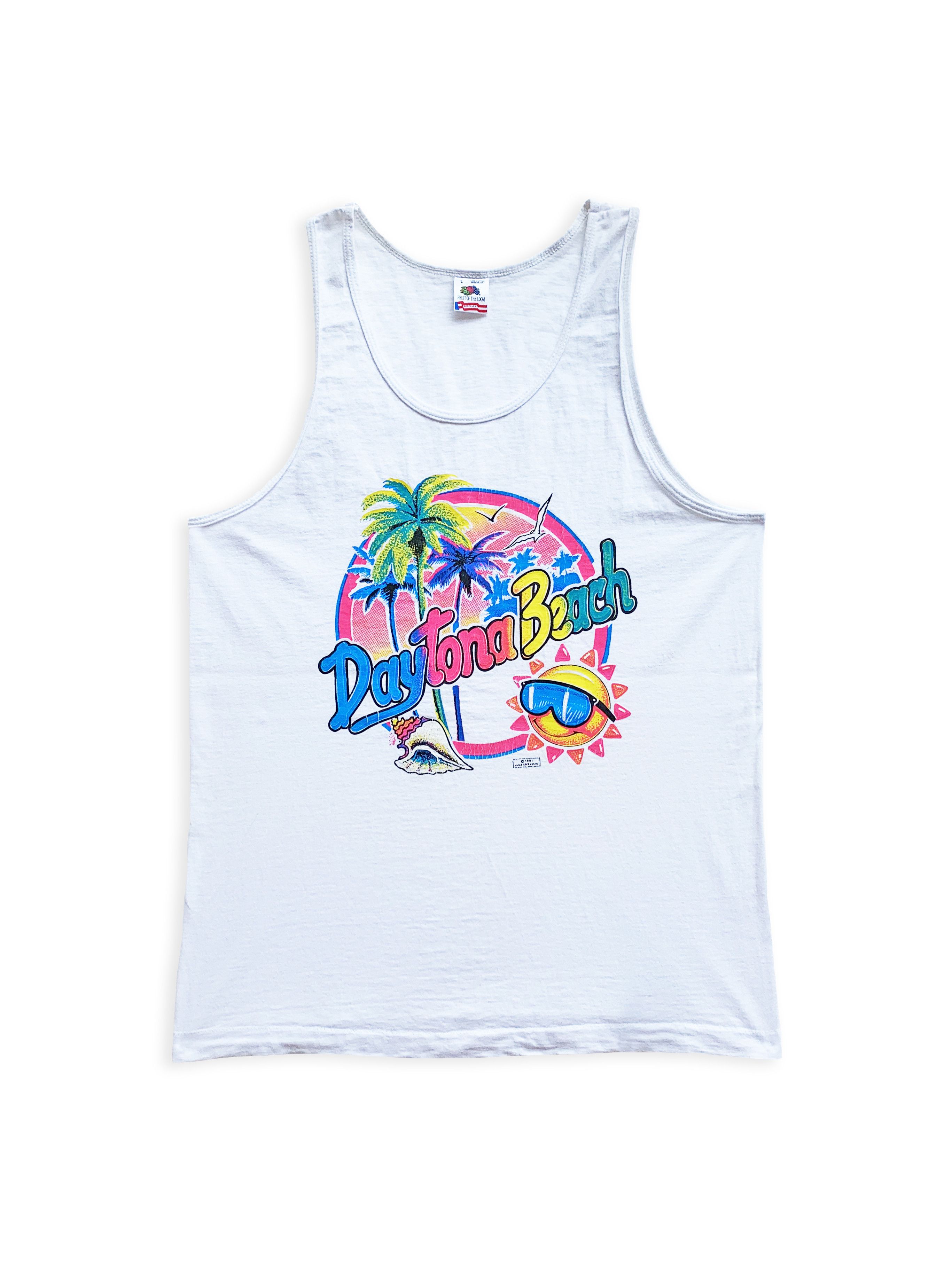 Fruit Of The Loom Vintage 1991 DAYTONA BEACH Tank top Single stitch Made in US Size US M / EU 48-50 / 2 - 1 Thumbnail
