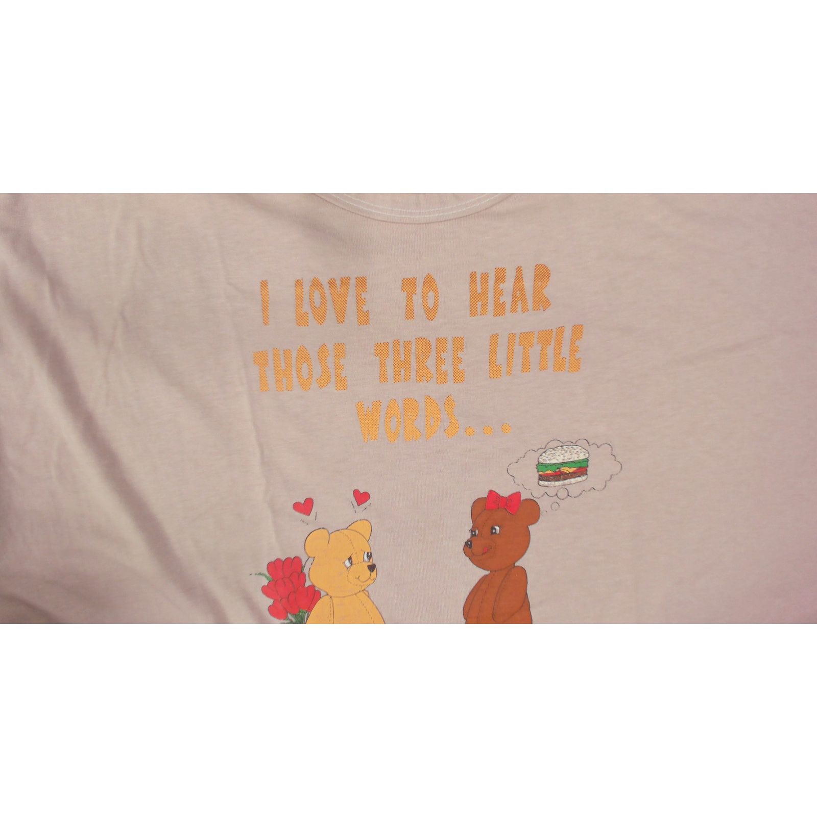Vintage Vintage 90s Single Stitch "Let's Eat Out" Bear Oversized Tee Size 3XL / US 20-22 - 9 Thumbnail