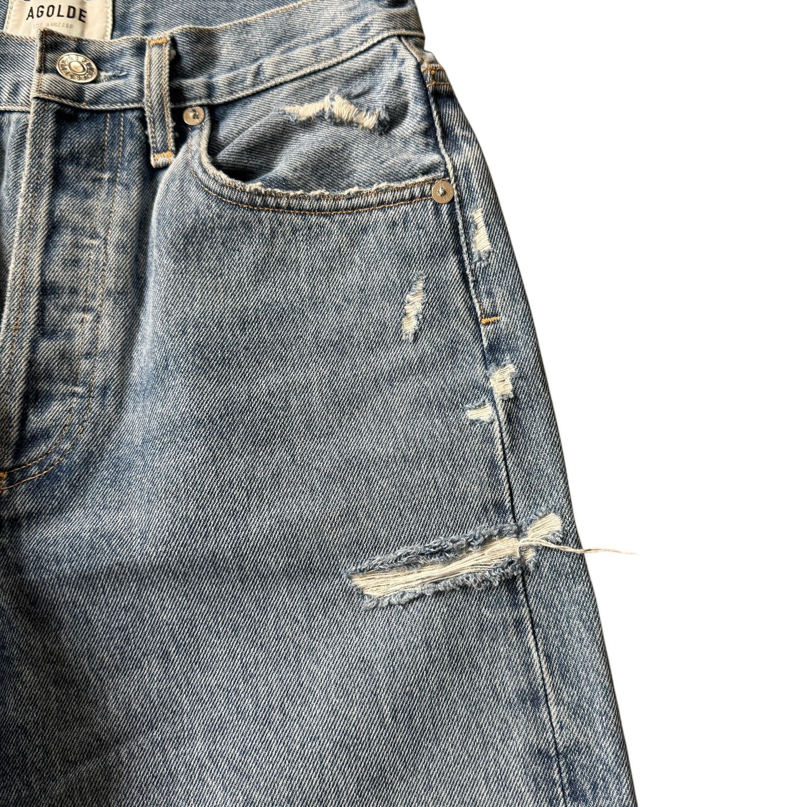 Agolde AGOLDE 90s Mid Rise Loose Fit Jeans Fall Out Distressed Size 24" / US 00 / IT 34 - 7 Thumbnail