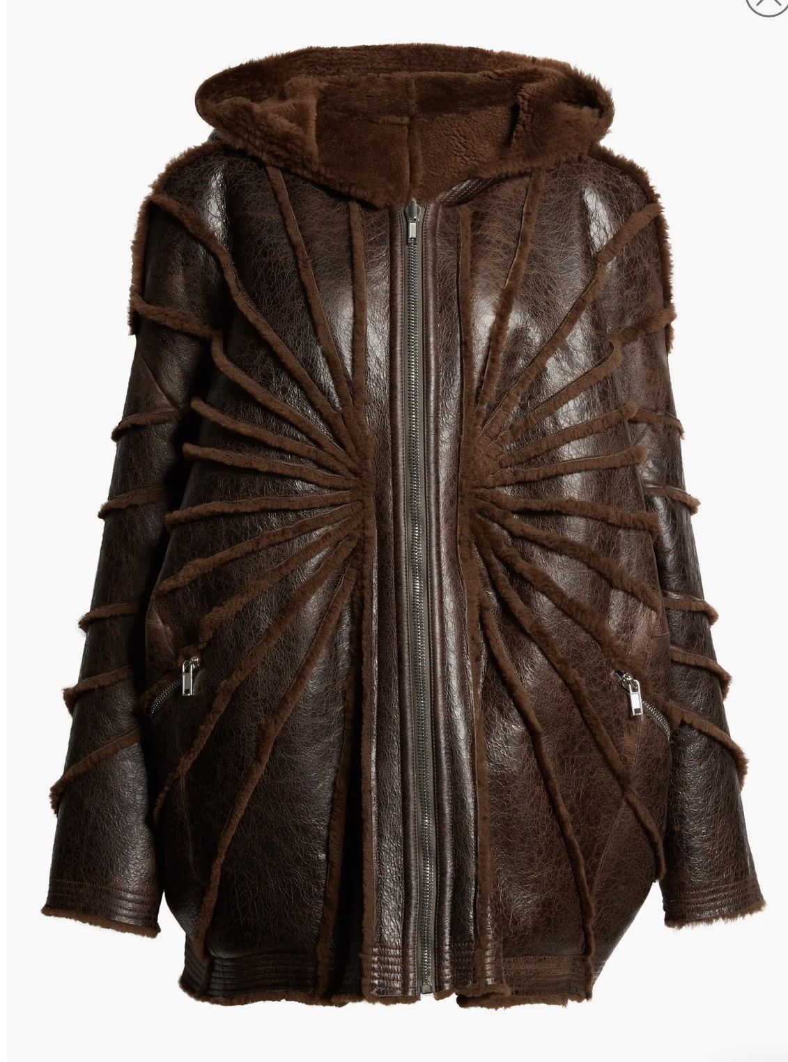Rick Owens 🔥$6.5K VALUE🔥Rick Owens Shearling Web Leather Jacket Size US L / EU 52-54 / 3 - 1 Thumbnail