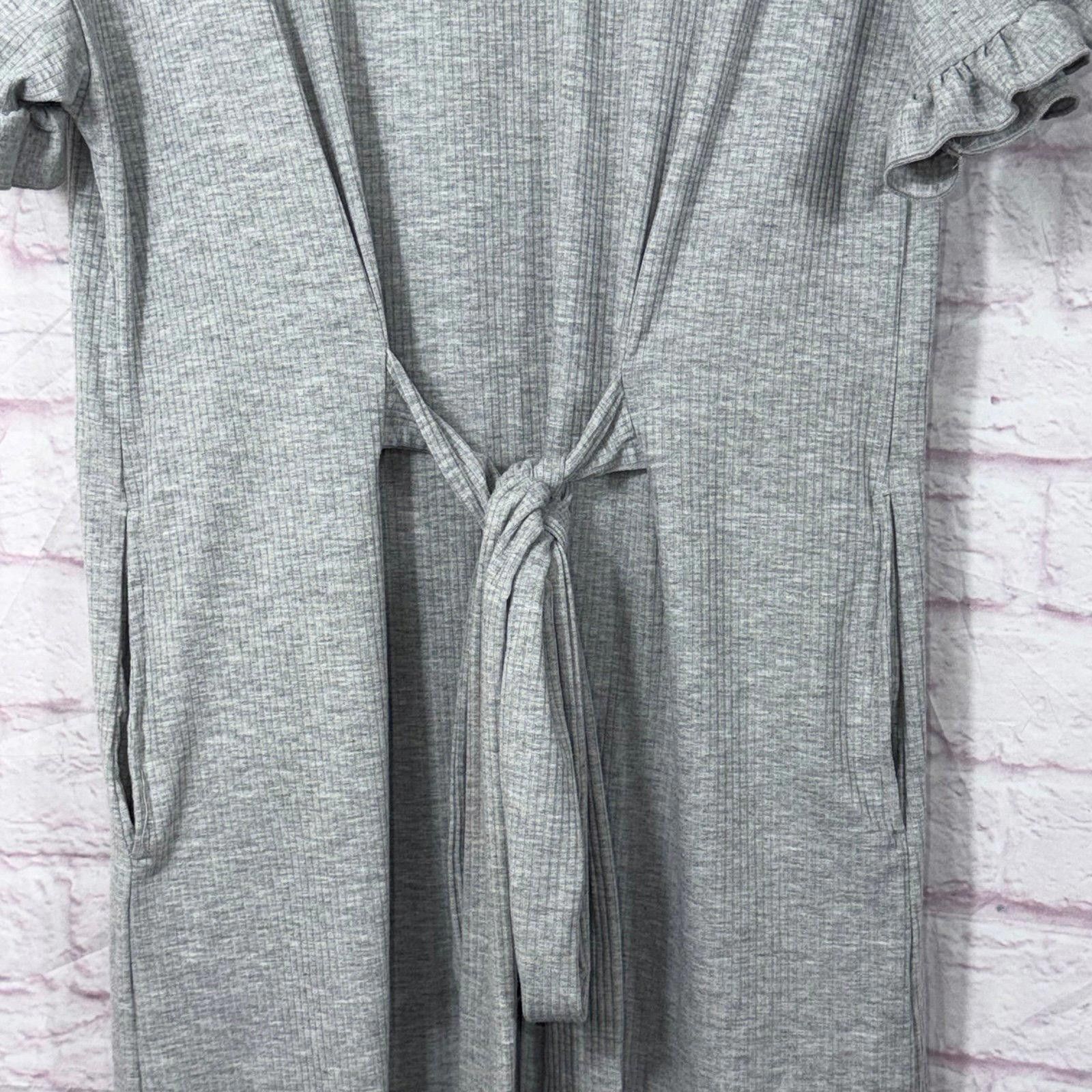 Other Marie Nicole Medium Gray Ruffle Sleeve Tie-Front Dress Size M / US 6-8 / IT 42-44 - 2 Thumbnail