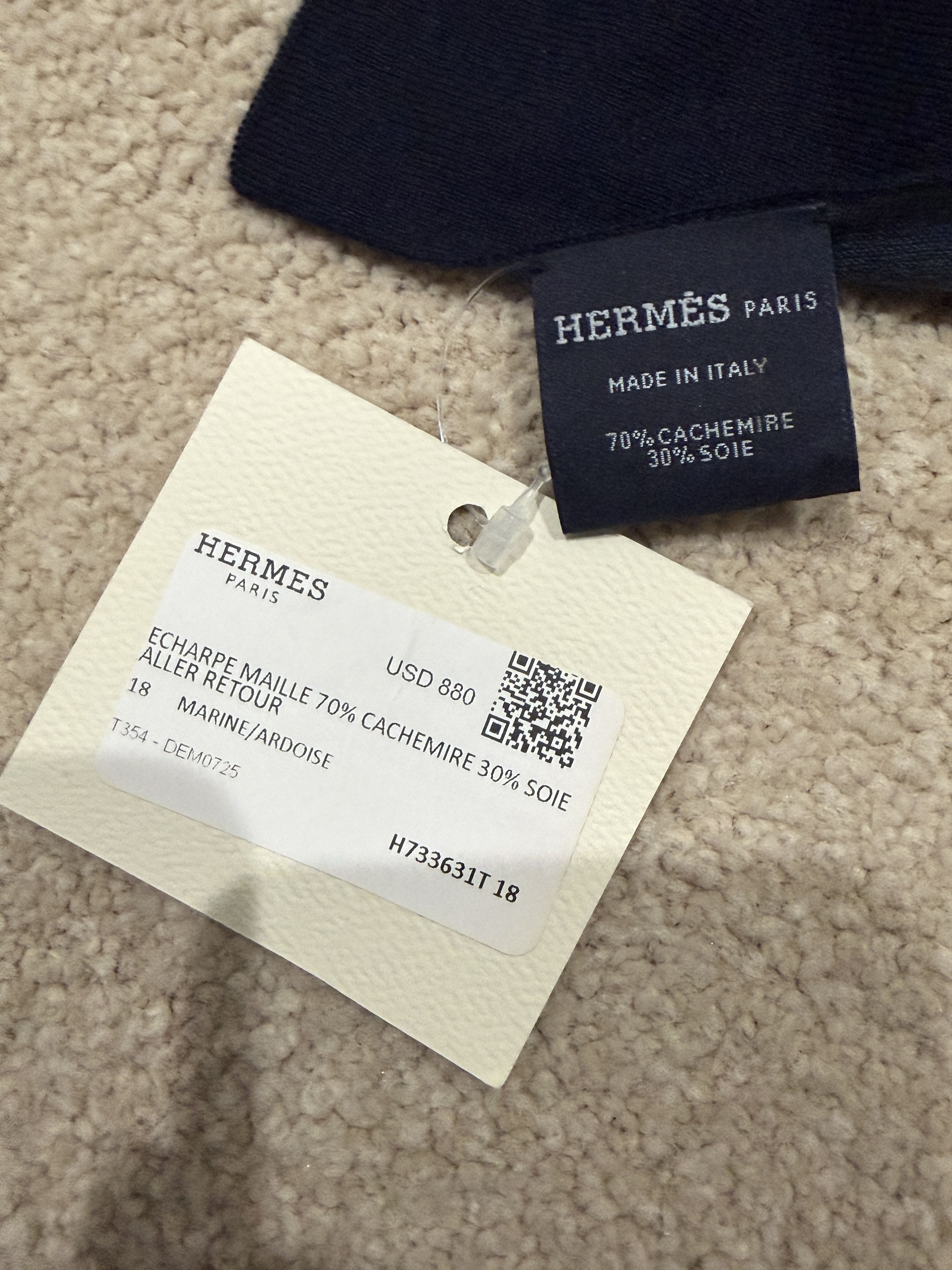 Hermes NWT Hermès Mens Reversible Cashmere/Silk Scarf Size ONE SIZE - 9 Thumbnail