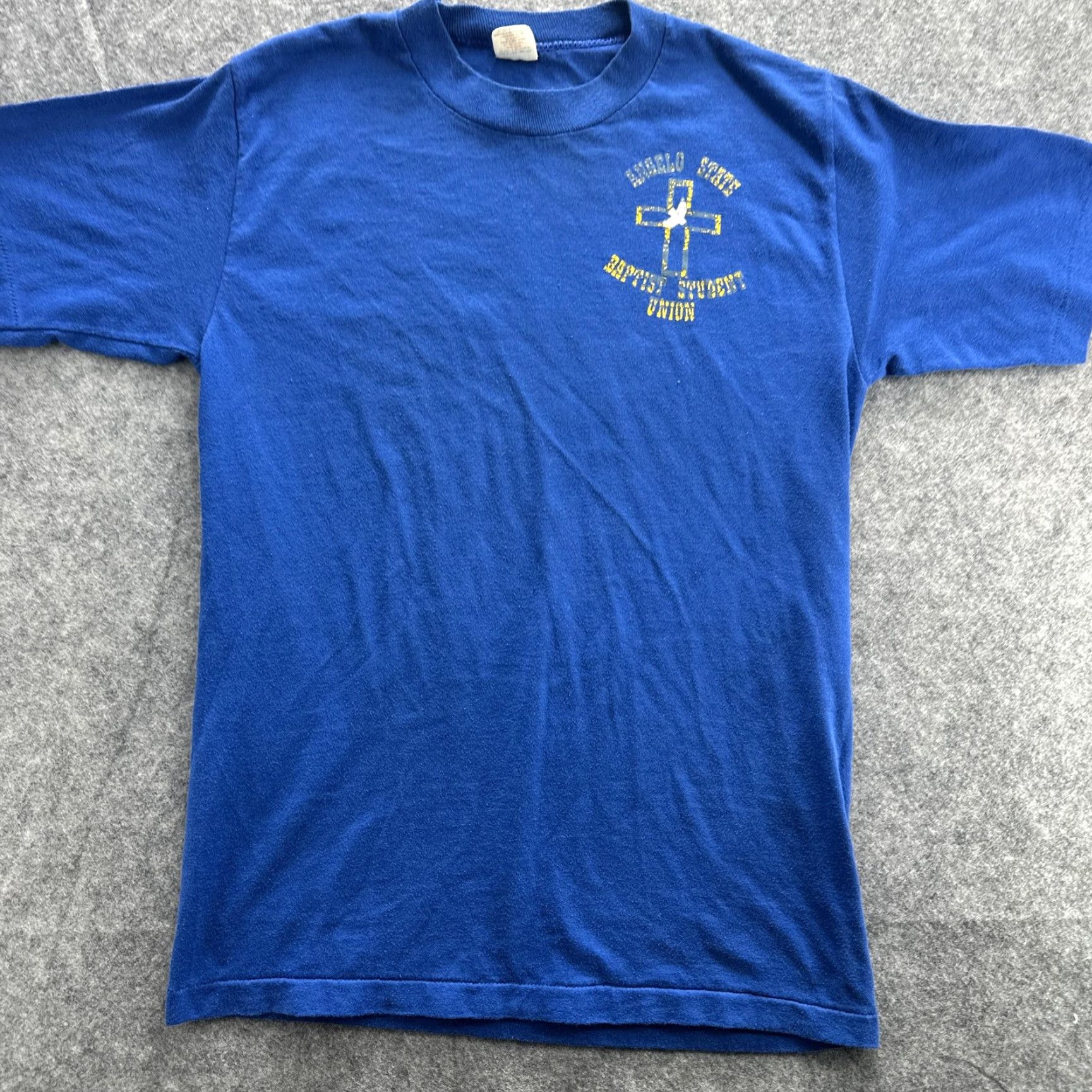 Vintage VINTAGE Angelo State Baptist Student Union Shirt Mens Medium Blue T-Shirt Prayer Christian 80s Tee Size US M / EU 48-50 / 2 - 3 Thumbnail