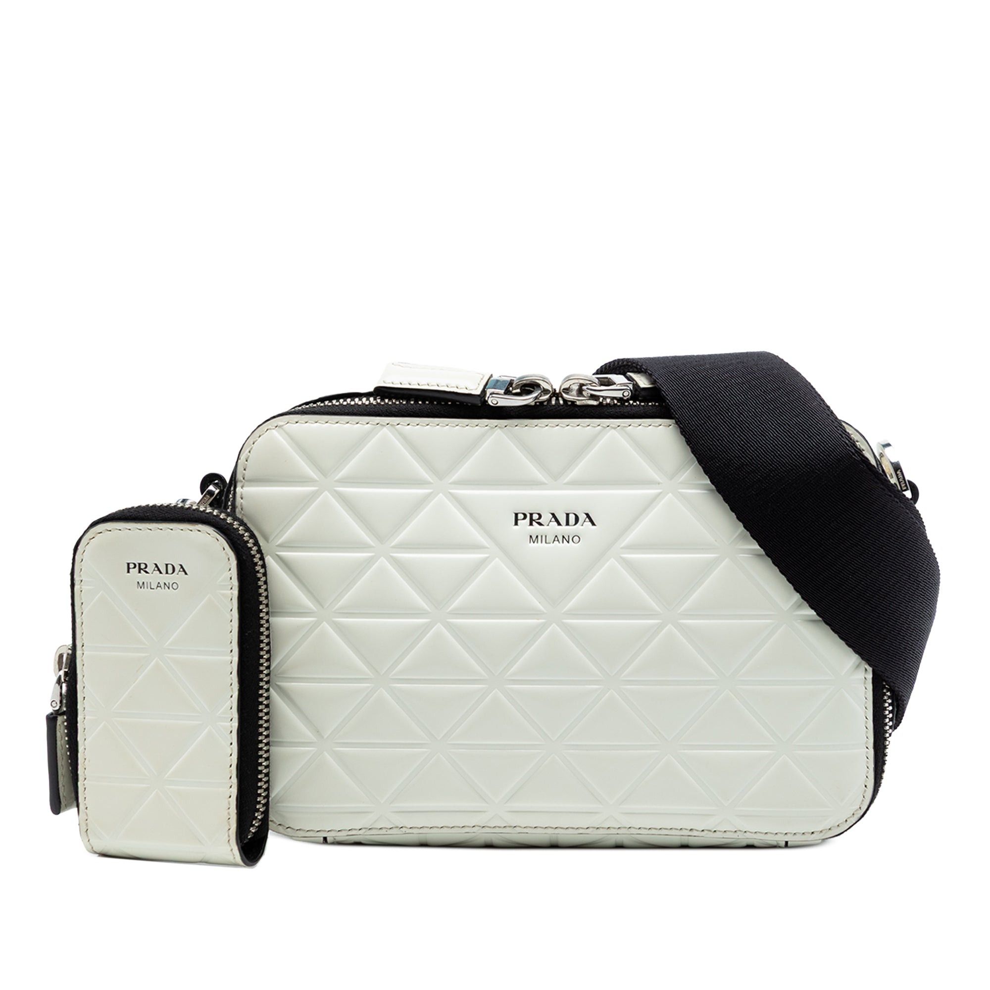 Prada Small Embossed Spazzolato Leather Brique Crossbody Size ONE SIZE - 1 Thumbnail